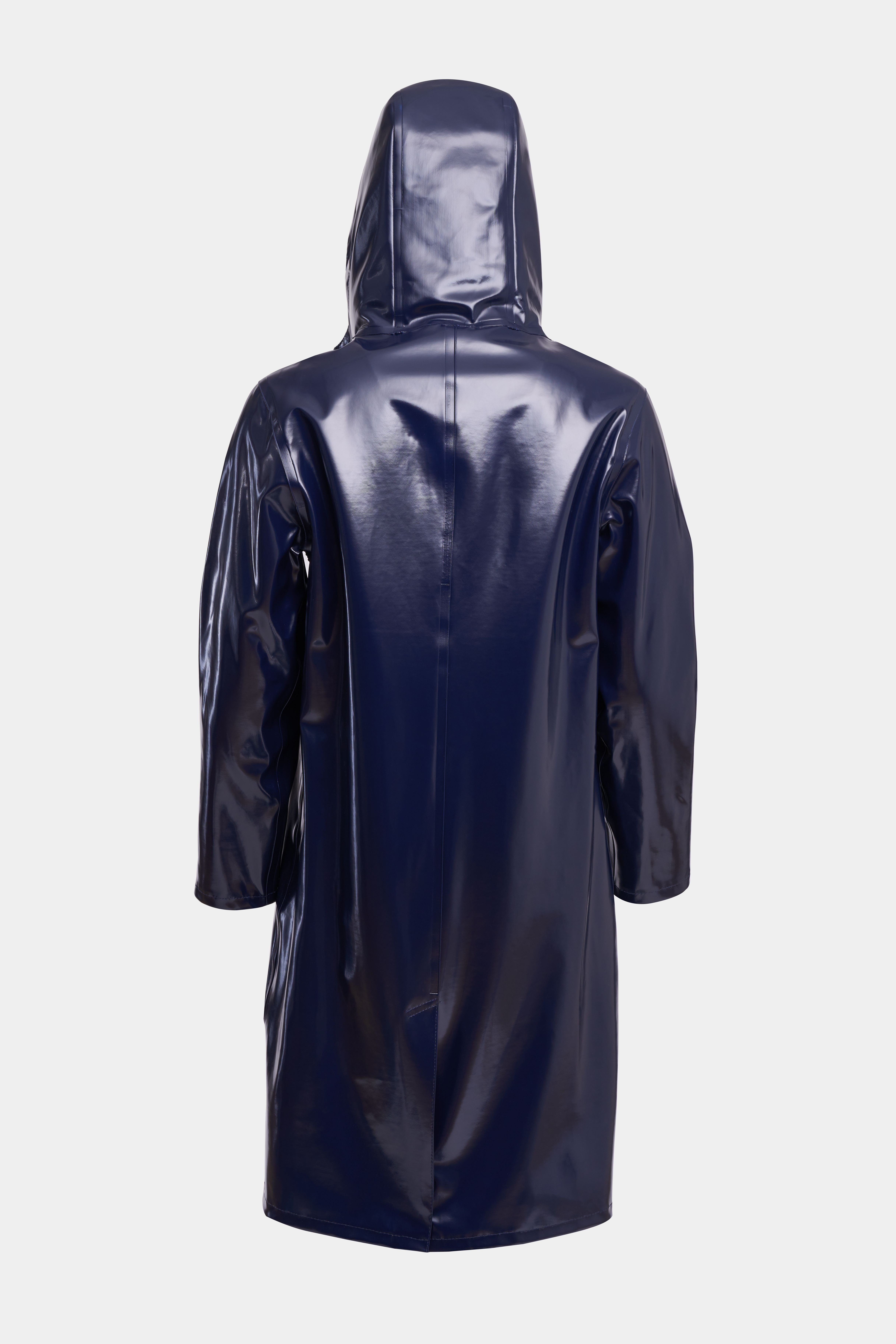 Stockholm Long Opal Raincoat Navy - 6