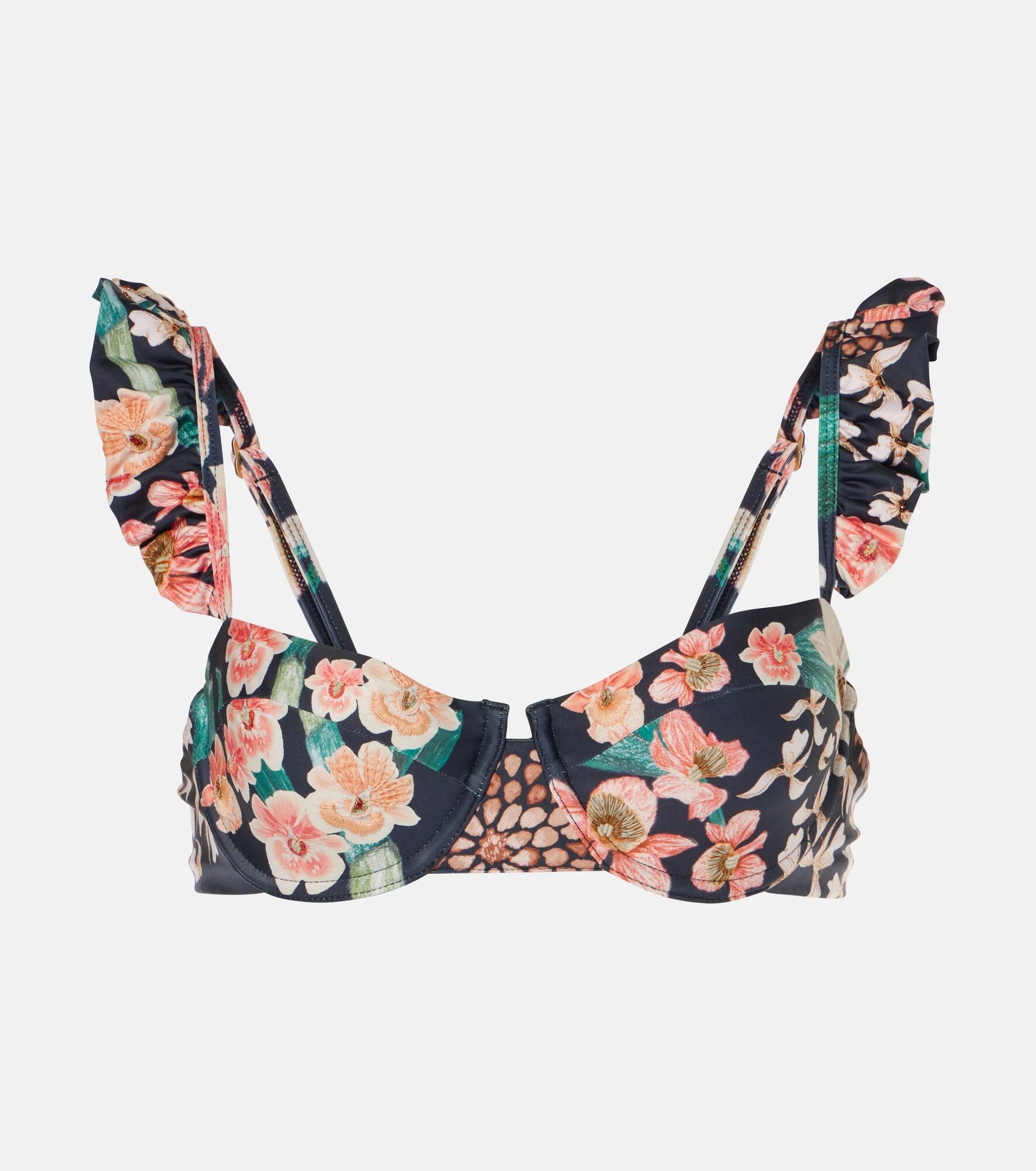 Kiwi Danza floral bikini top - 1