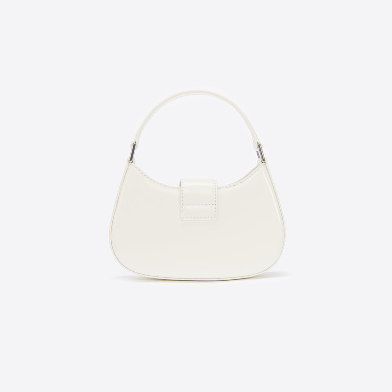Cream Leather Crescent Bag 2