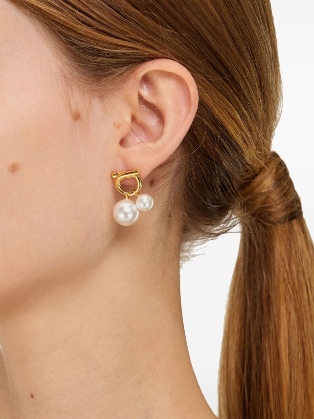 faux-pearl embellished earrings - 2