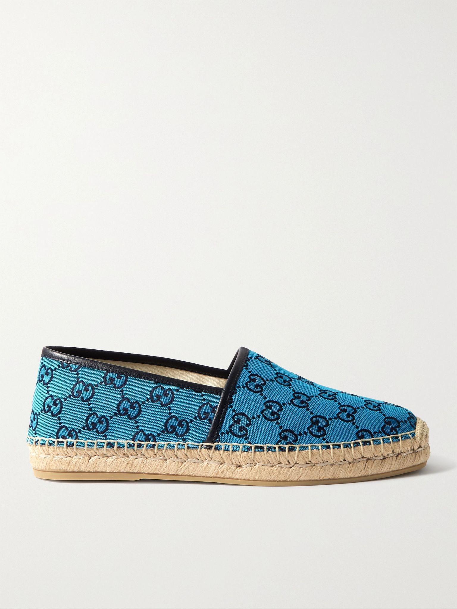 Alejandro Leather-Trimmed Logo-Jacquard Canvas Espadrilles - 1