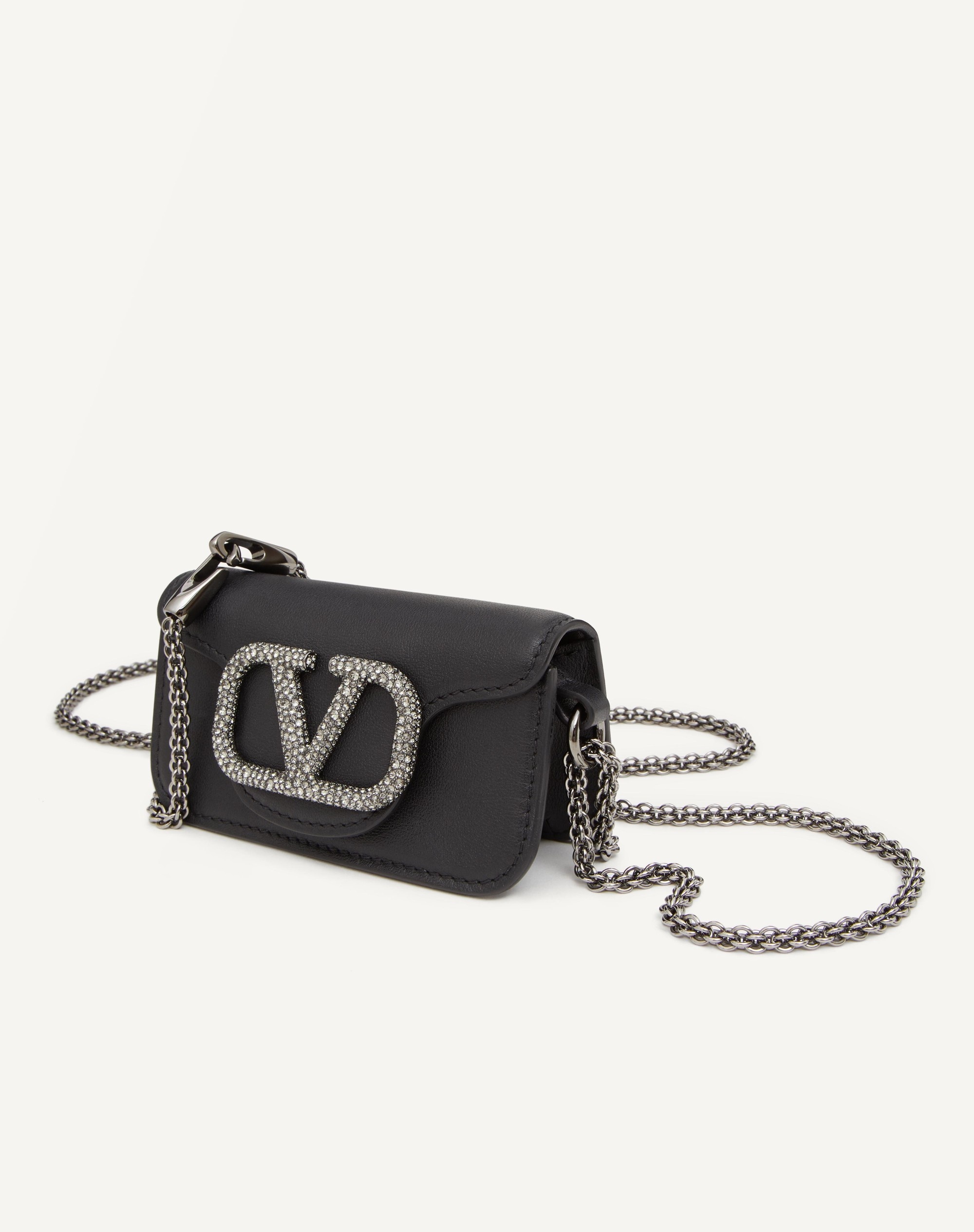 VALENTINO GARAVANI LOCÒ MICRO BAG WITH CHAIN AND JEWEL LOGO - 5