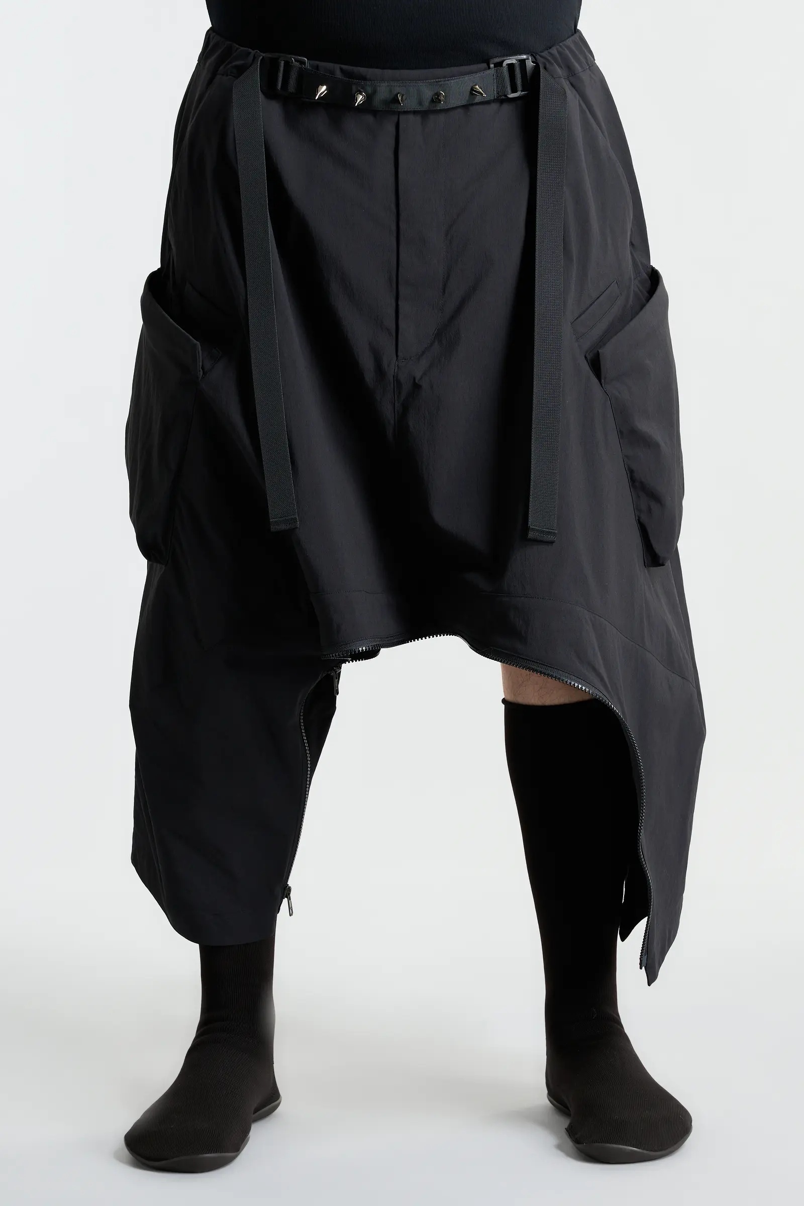 SK30-M Nylon Stretch Convert Cargo Skirt Black - 14