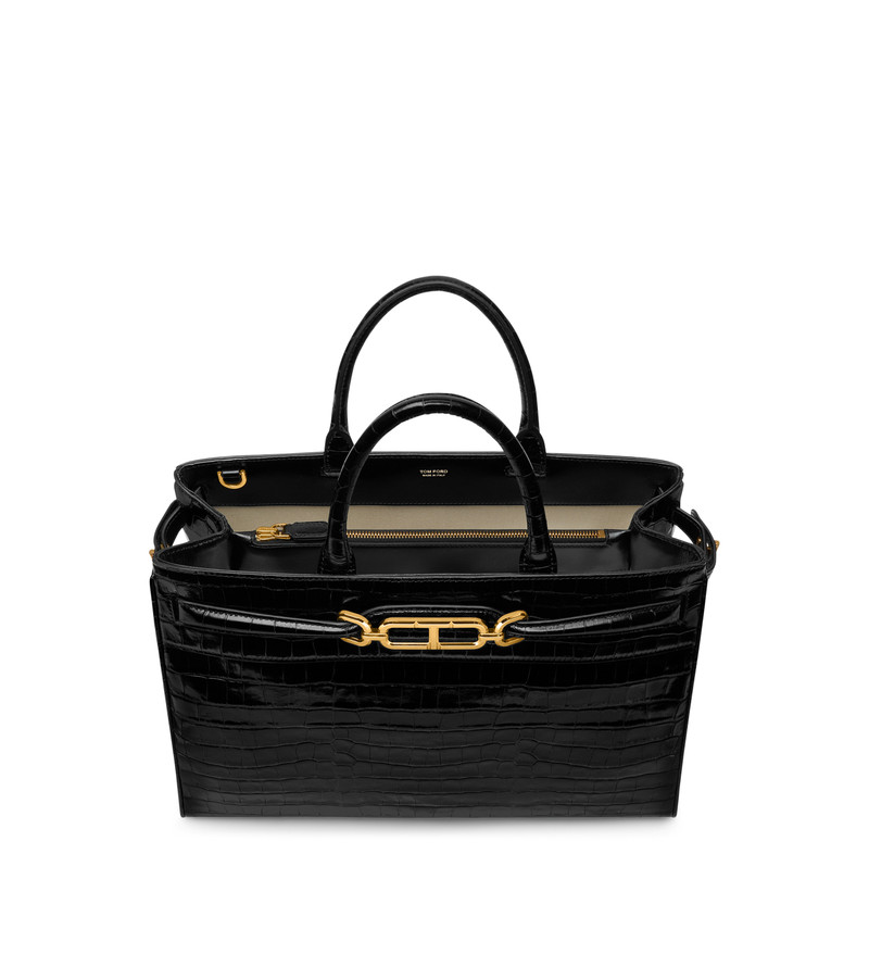 PRINTED CROC LEATHER WHITNEY LARGE TOP HANDLE 4