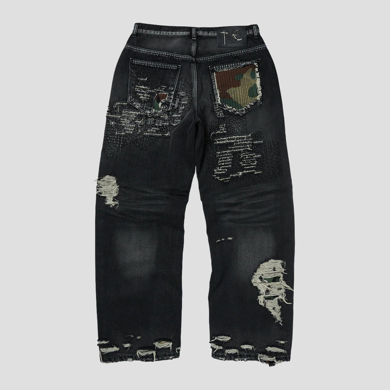 Thug Club VINTAGE-STITCHED CAMO DENIM PANTS outlook