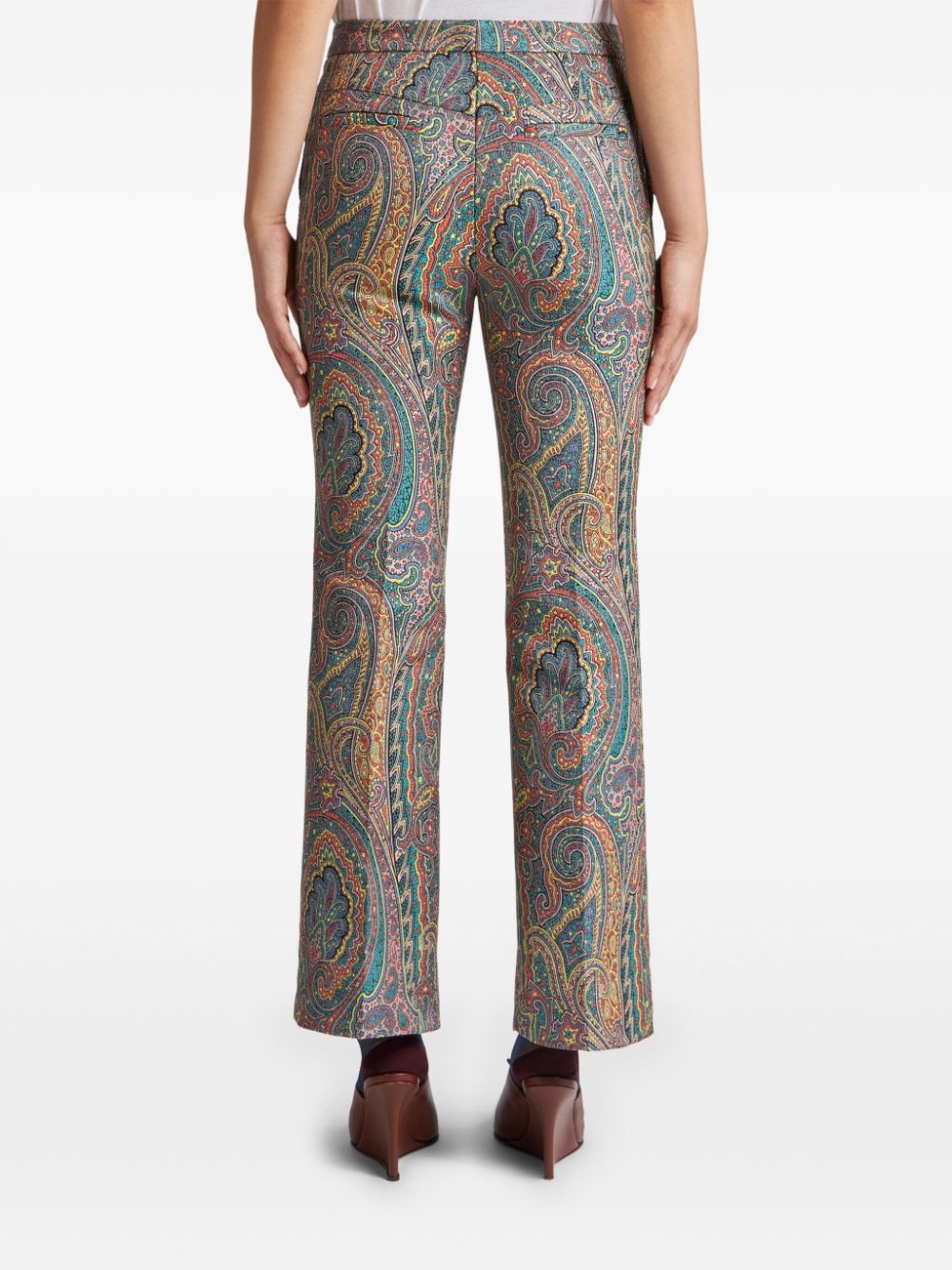 paisley-print tailored trousers - 4
