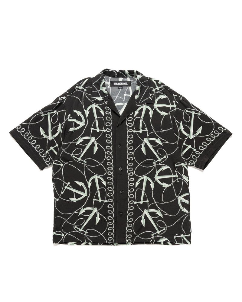 Anchor Hawaiian Shirt SS Black 1