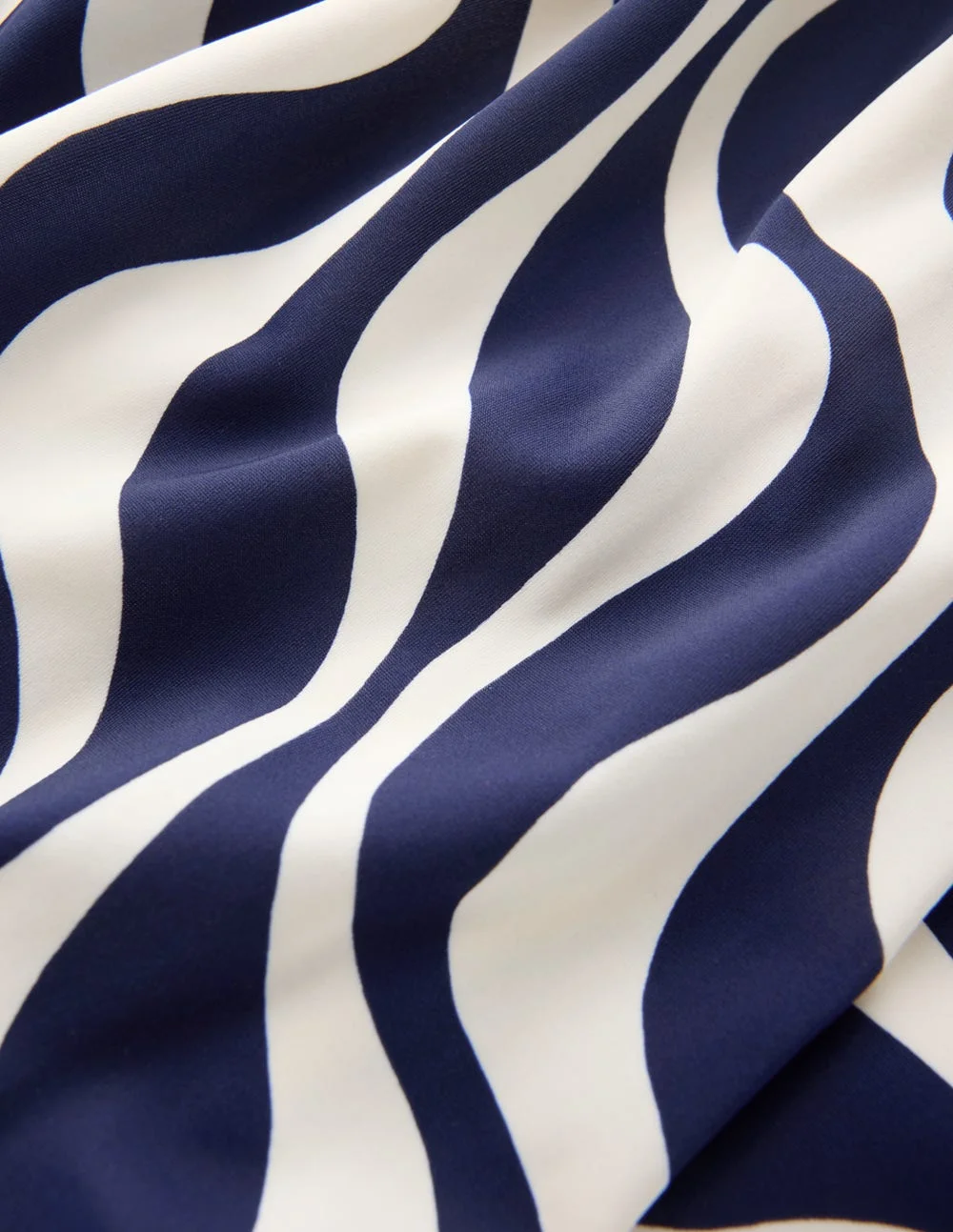 Mykonos Deep V Swimsuit-Navy, Rhythmic Wave - 1