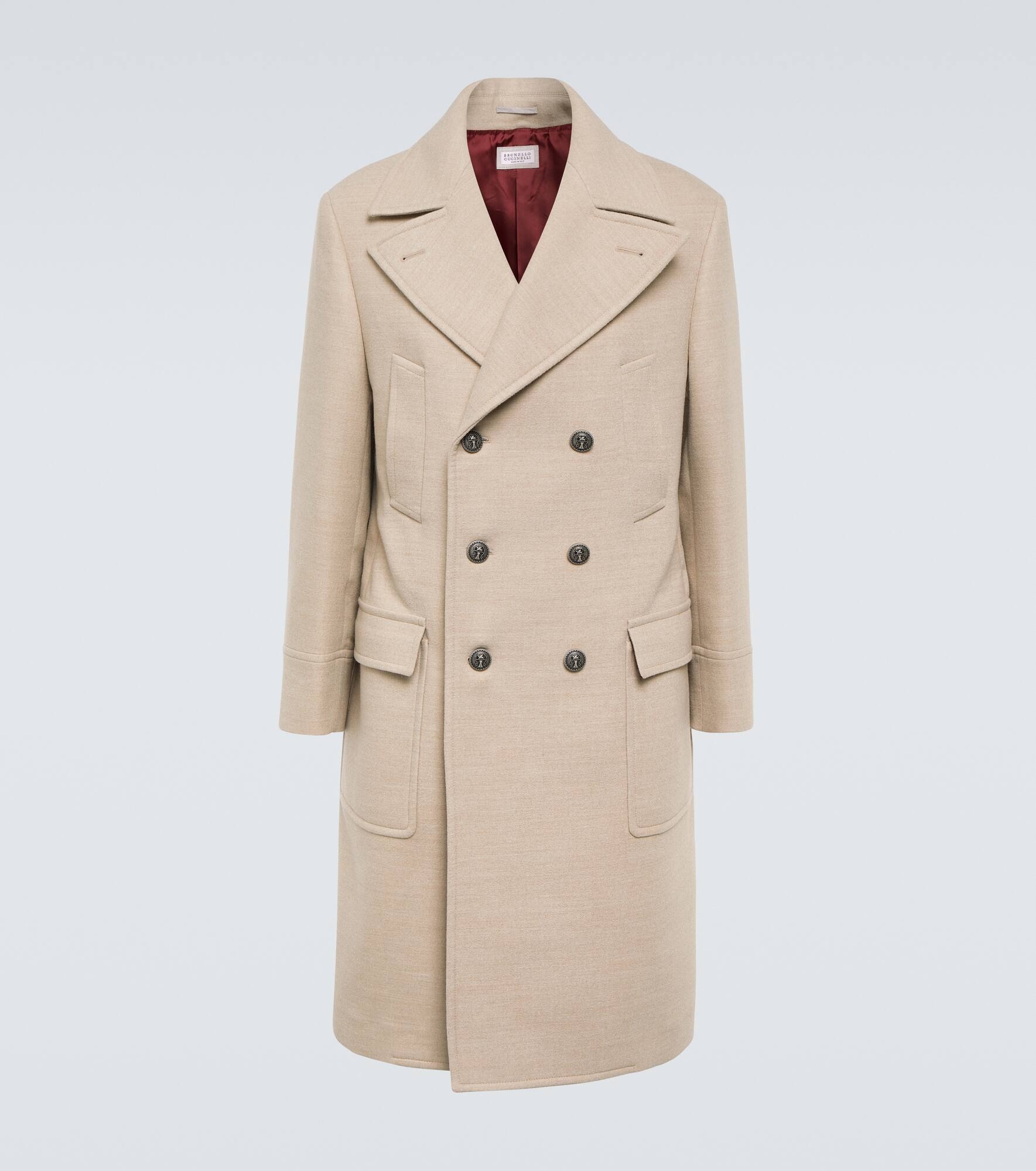 Double-breasted wool coat - 1