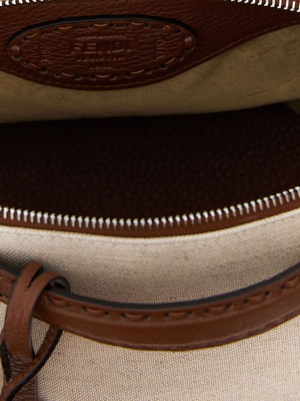 zip-top saddlery-stitching handbag - 4