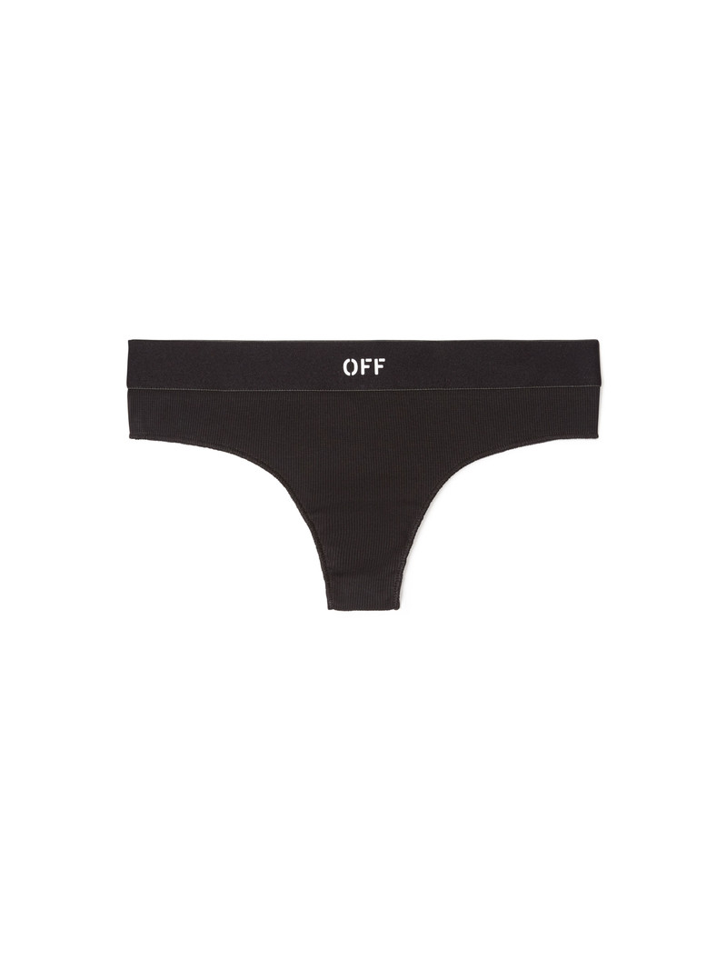 Black/white Off Rib Brazilian Panties 3