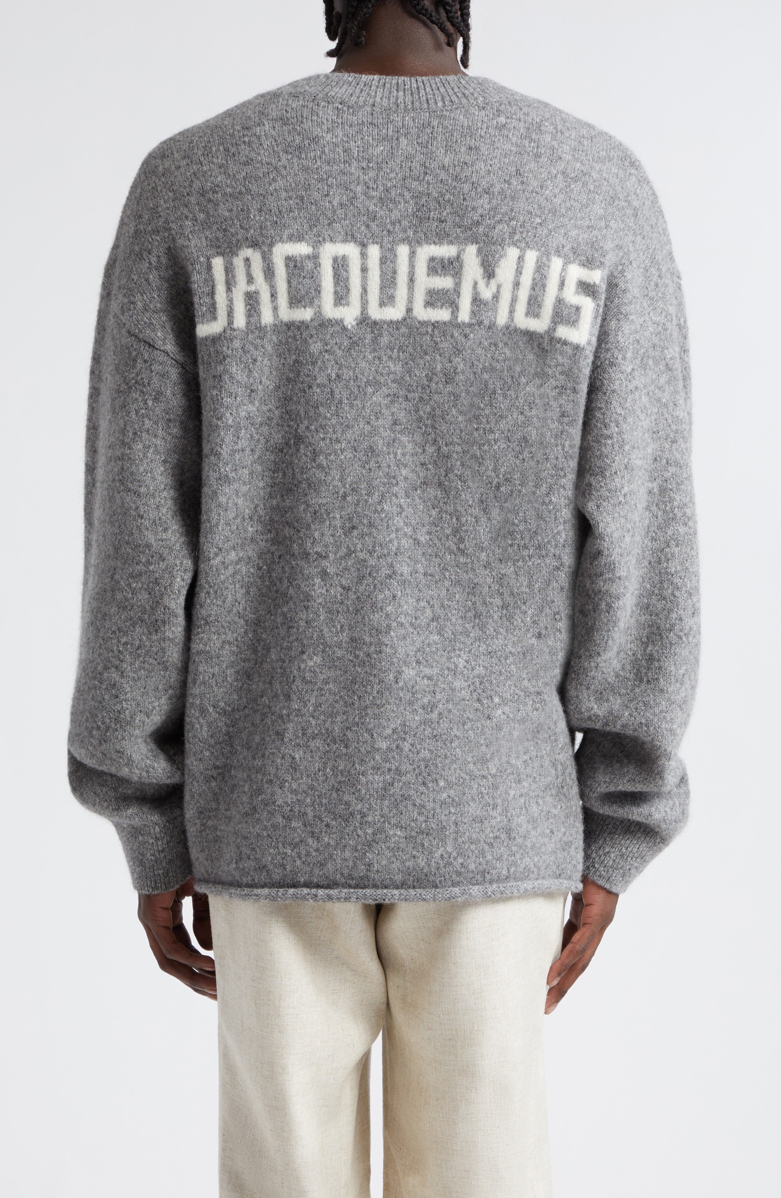 Le Pull Jacquard Logo Brushed Alpaca & Merino Wool Blend Sweater - 2