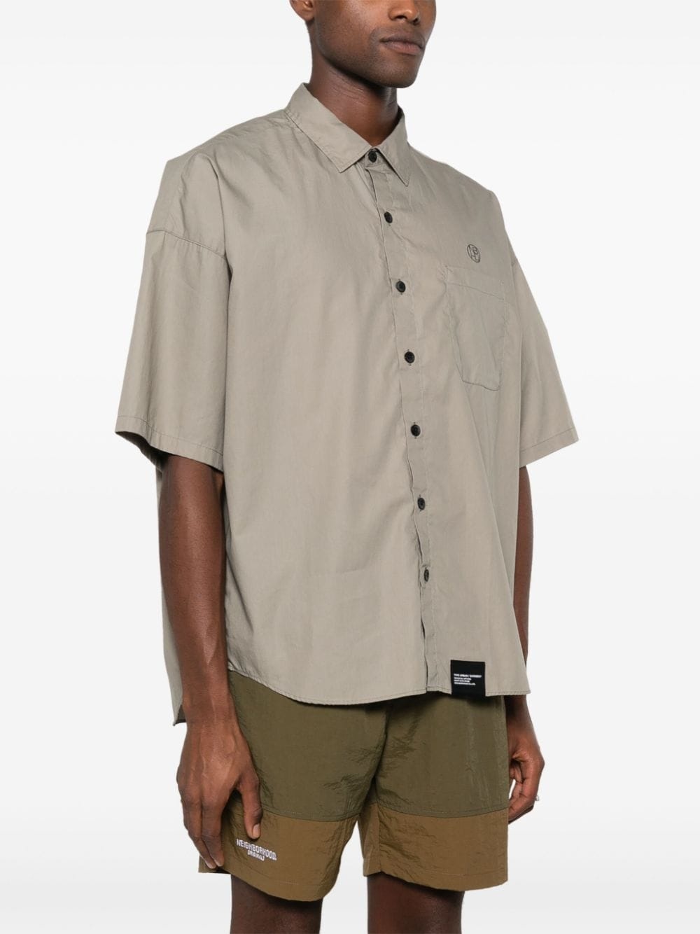 logo-print cotton shirt - 3