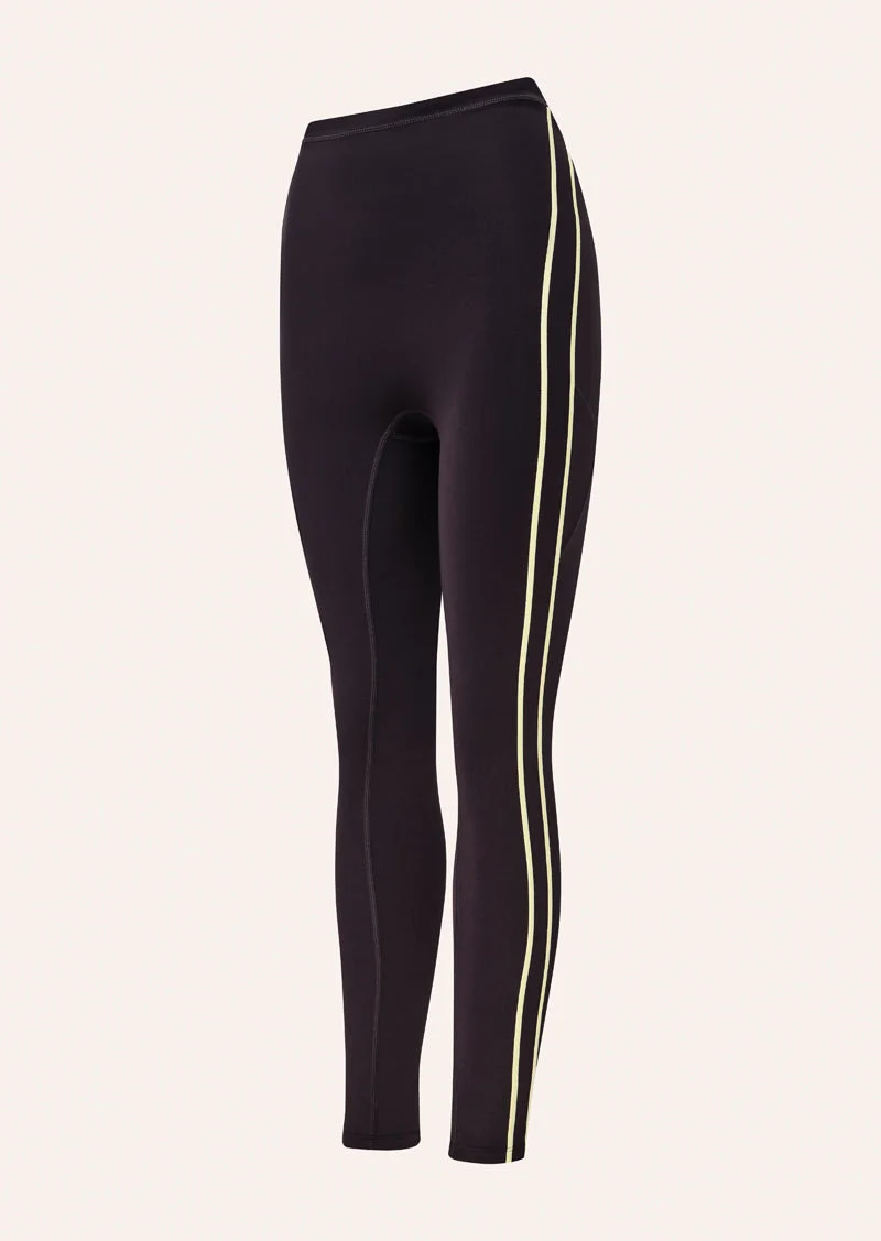 CYPHER FULL LENGTH LEGGING IN BLACK BEAN & SOFT YELLOW - 1
