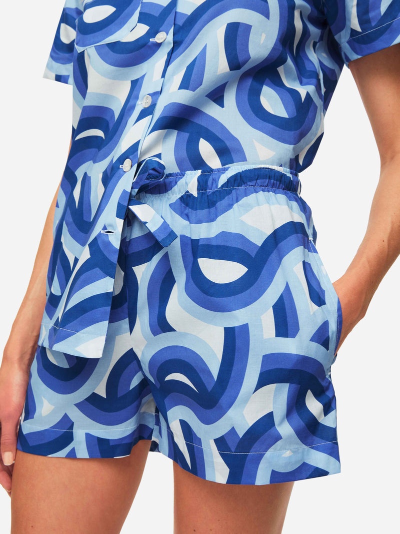 Women's Short Pyjamas Ledbury 51 Cotton Batiste Blue - 7