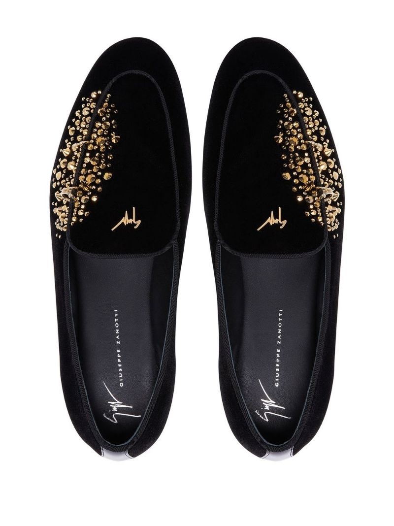 Alvaro studded velvet loafers - 4