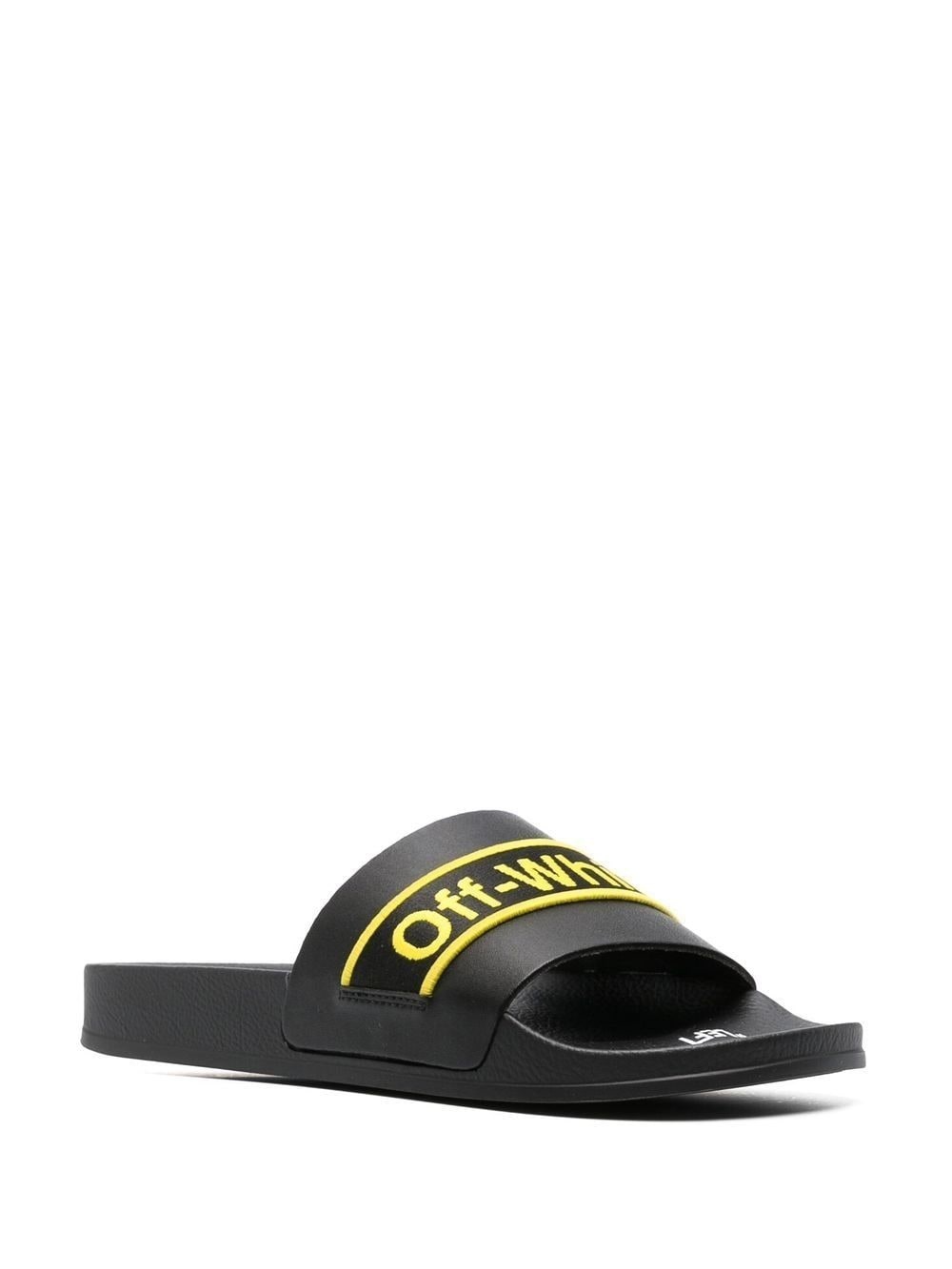 logo-print leather slides - 2