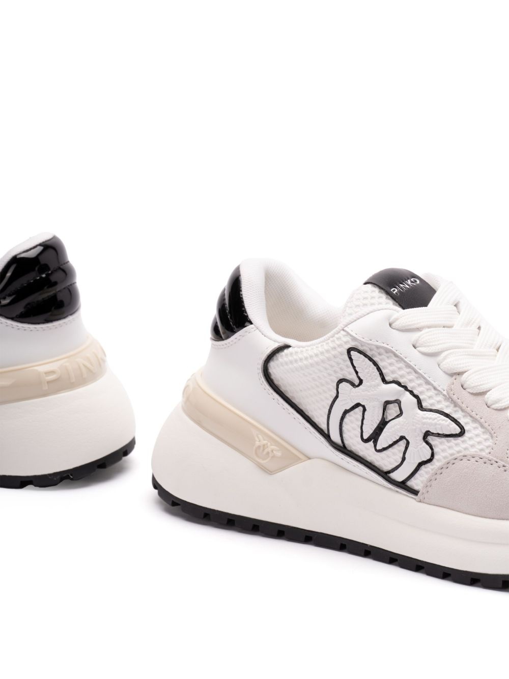 two-tone front lace-up sneakerss - 2