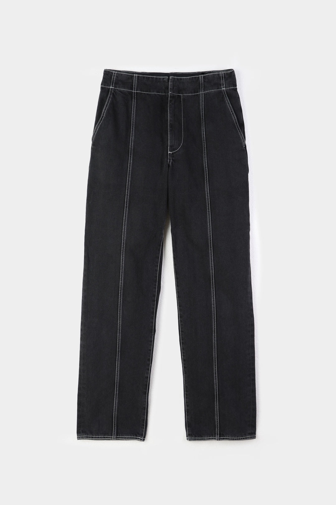 DOPPIO STRAIGHT PANTS / washed denim / balck - 1