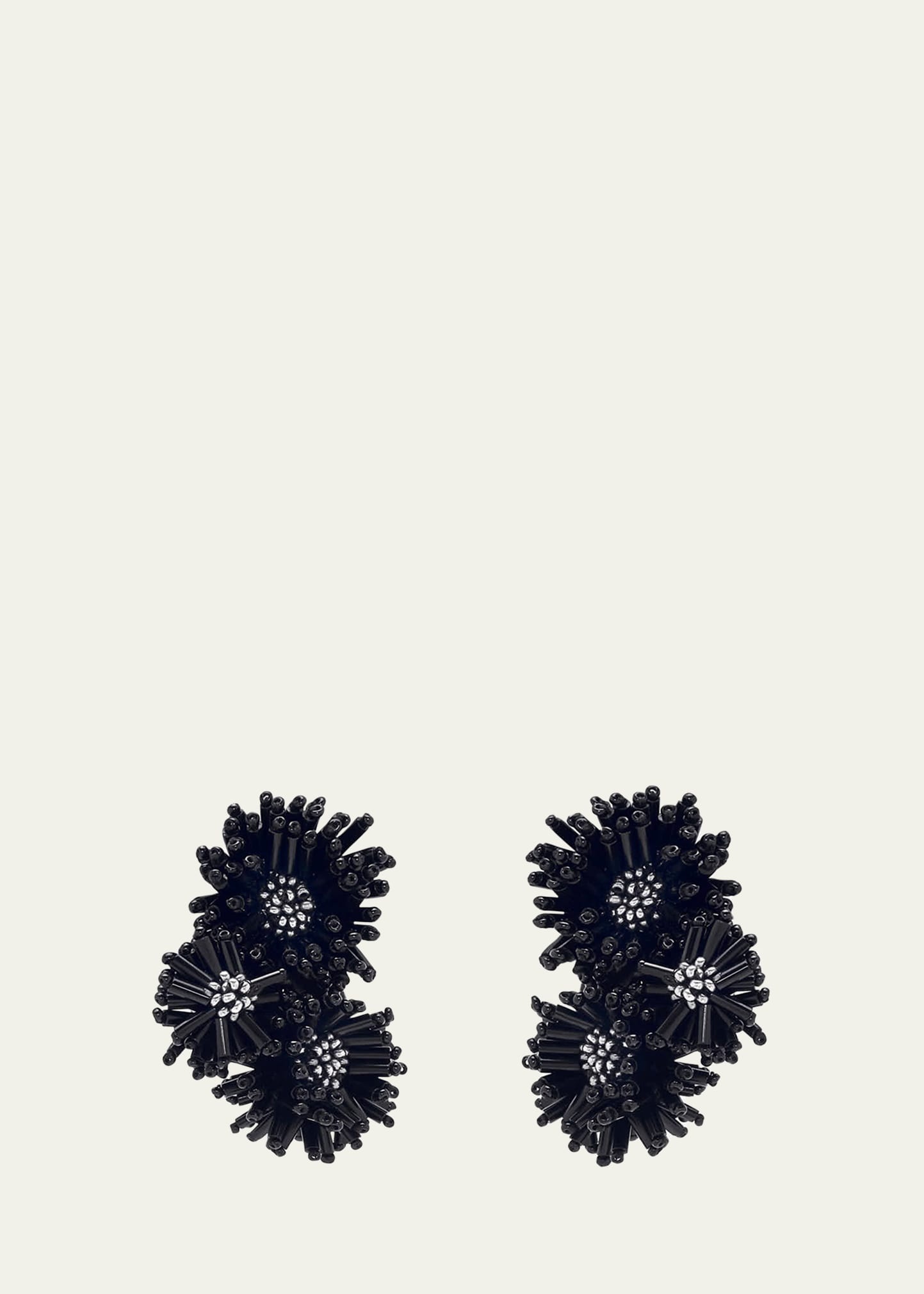Pom-Pom Flower Stud Earrings - 1