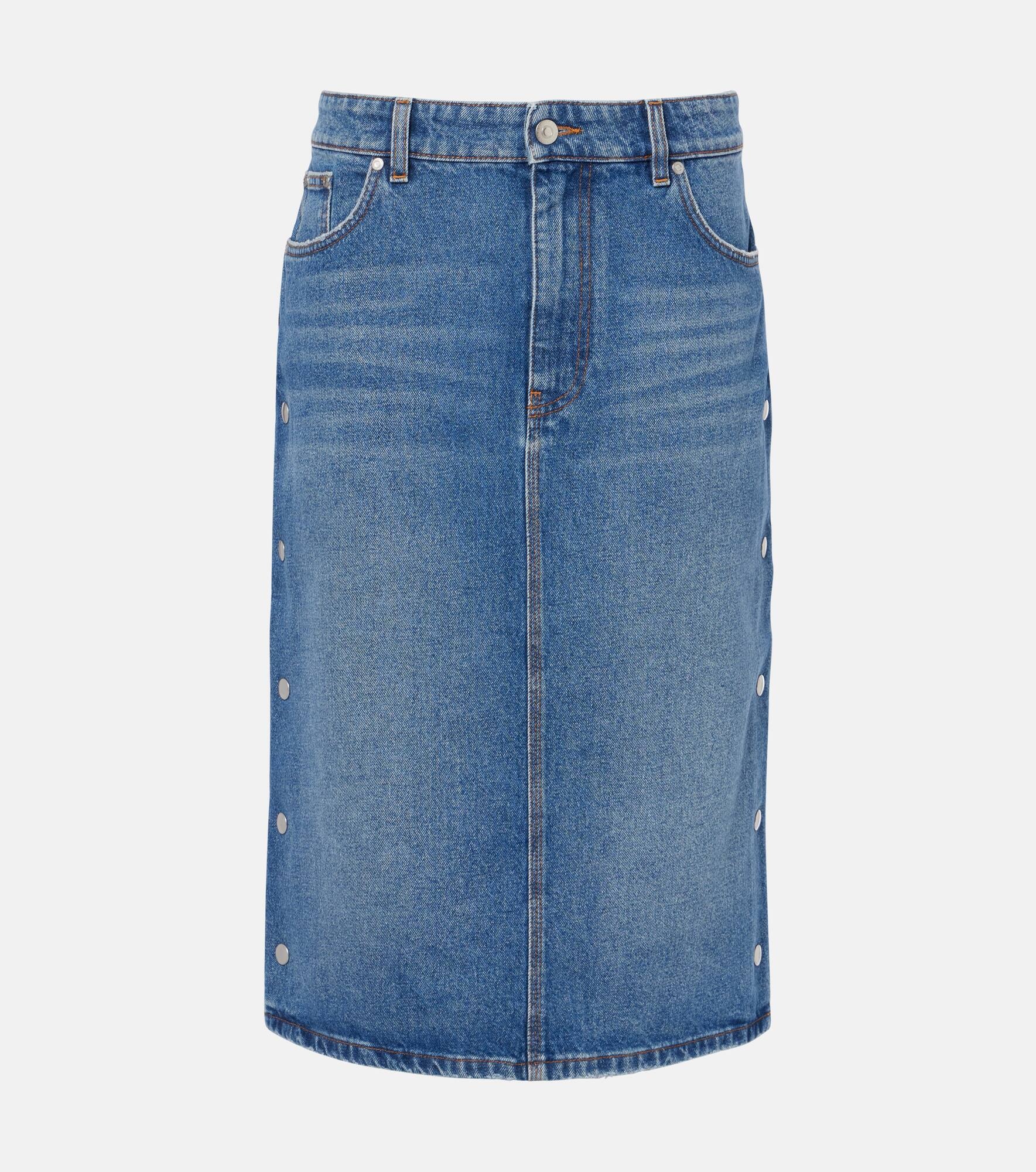 Mid-rise denim pencil skirt - 1