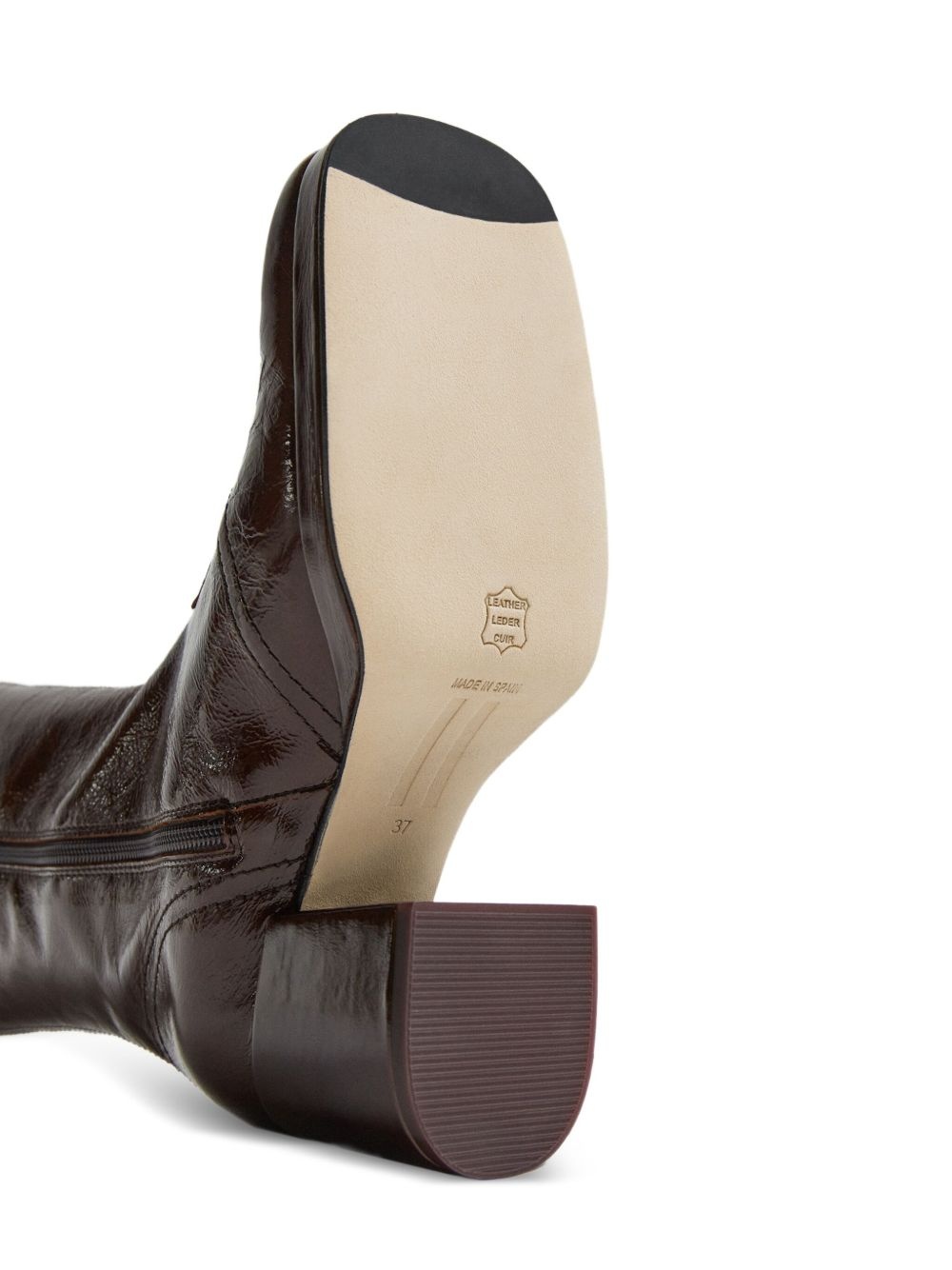 Cass patent-leather square-toe boots - 4