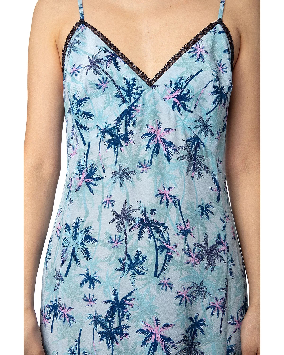 Ramelil Sunset Palm Mist Silk Dress - 2