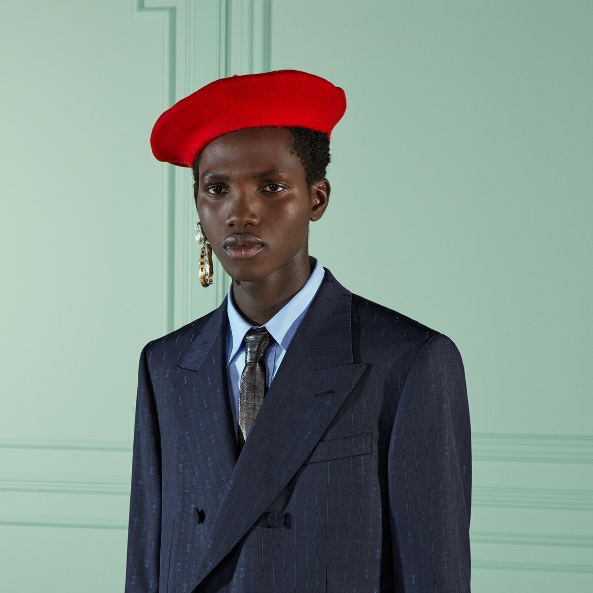 Horsebit striped wool jacket - 6