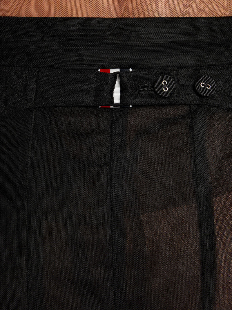 Black Soft Tulle Combo Pleat Insert Ankle Length Backstrap Pleated Skirt 6