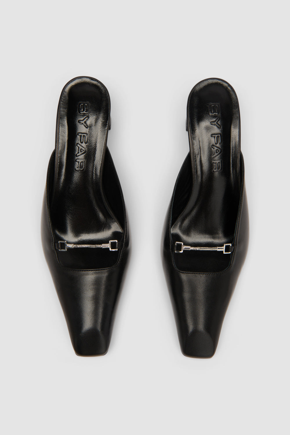 Leda Black Lamb Nappa Leather Mule - 3