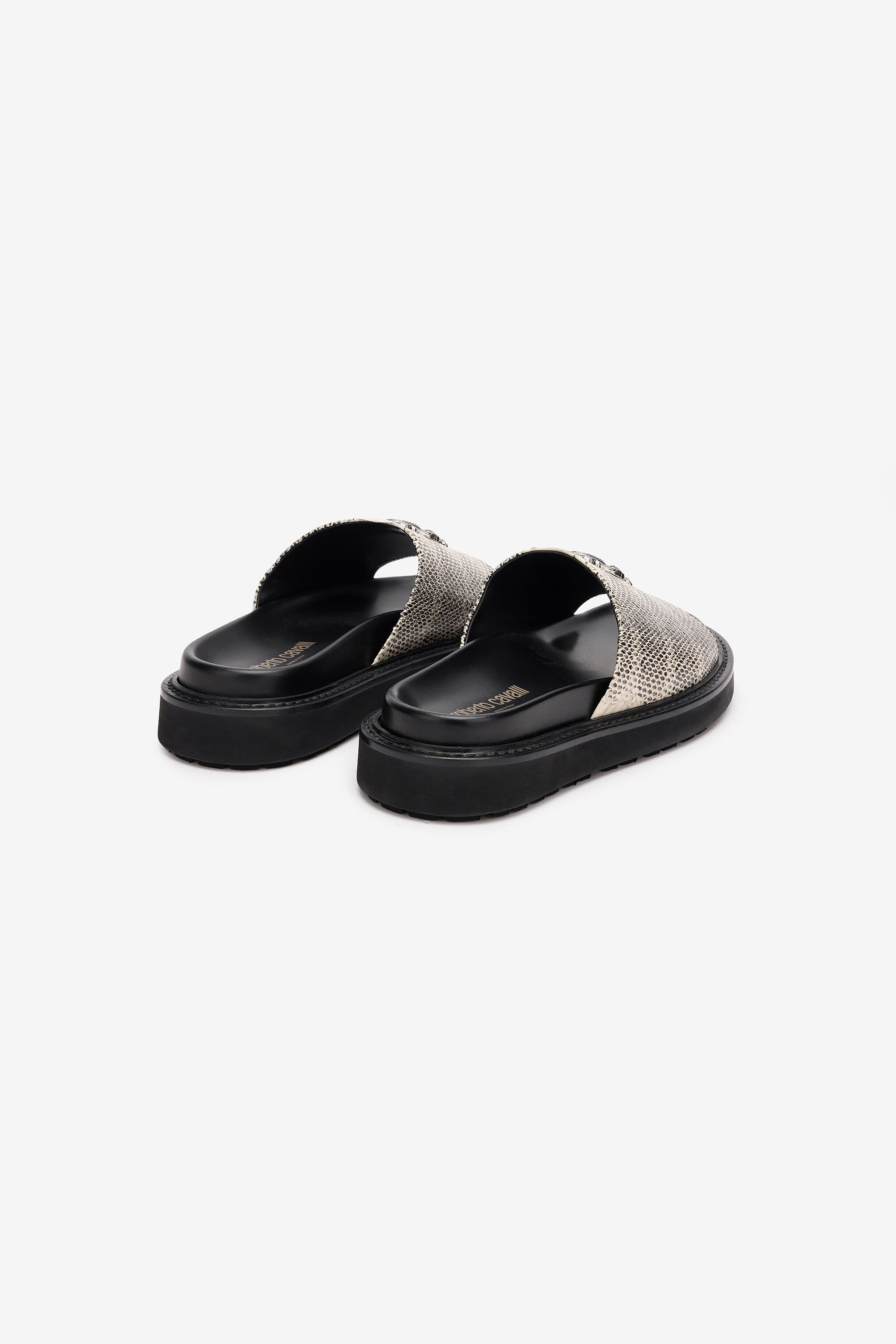 Slides With Cobra Print And Mirror Snake Monogram - 3