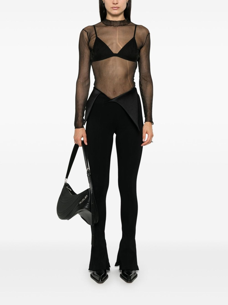 MUGLER satin-waistband flared trousers outlook