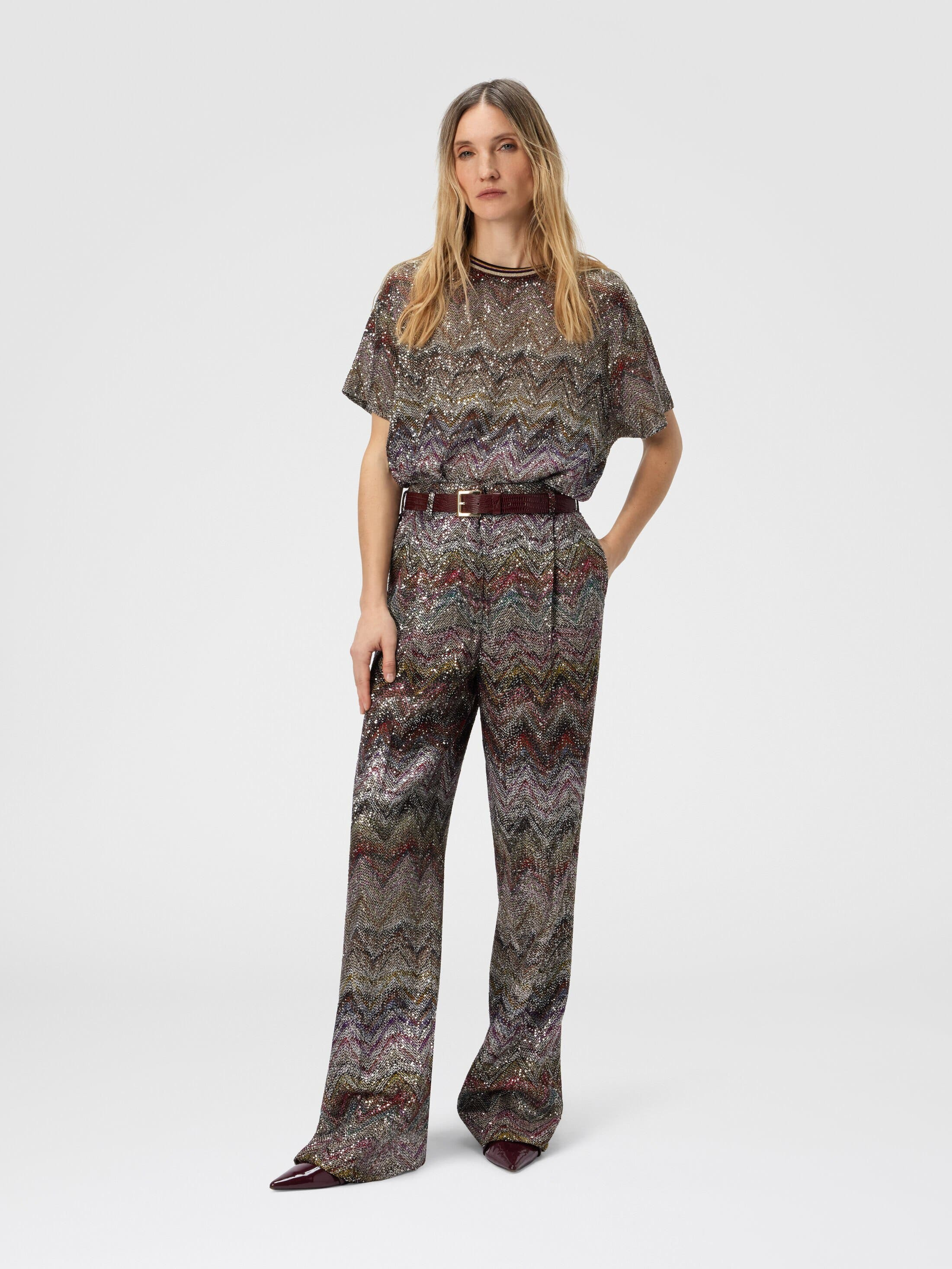 Missoni Wide Leg Pants With Zigzag Pattern in Multicoloured at Nordstrom - 2