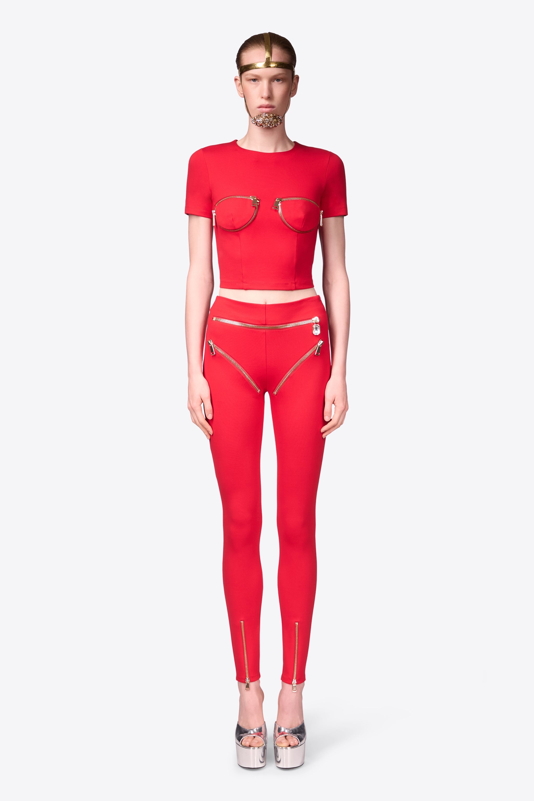 ZIPPER BUSTIER CUP T-SHIRT - 4