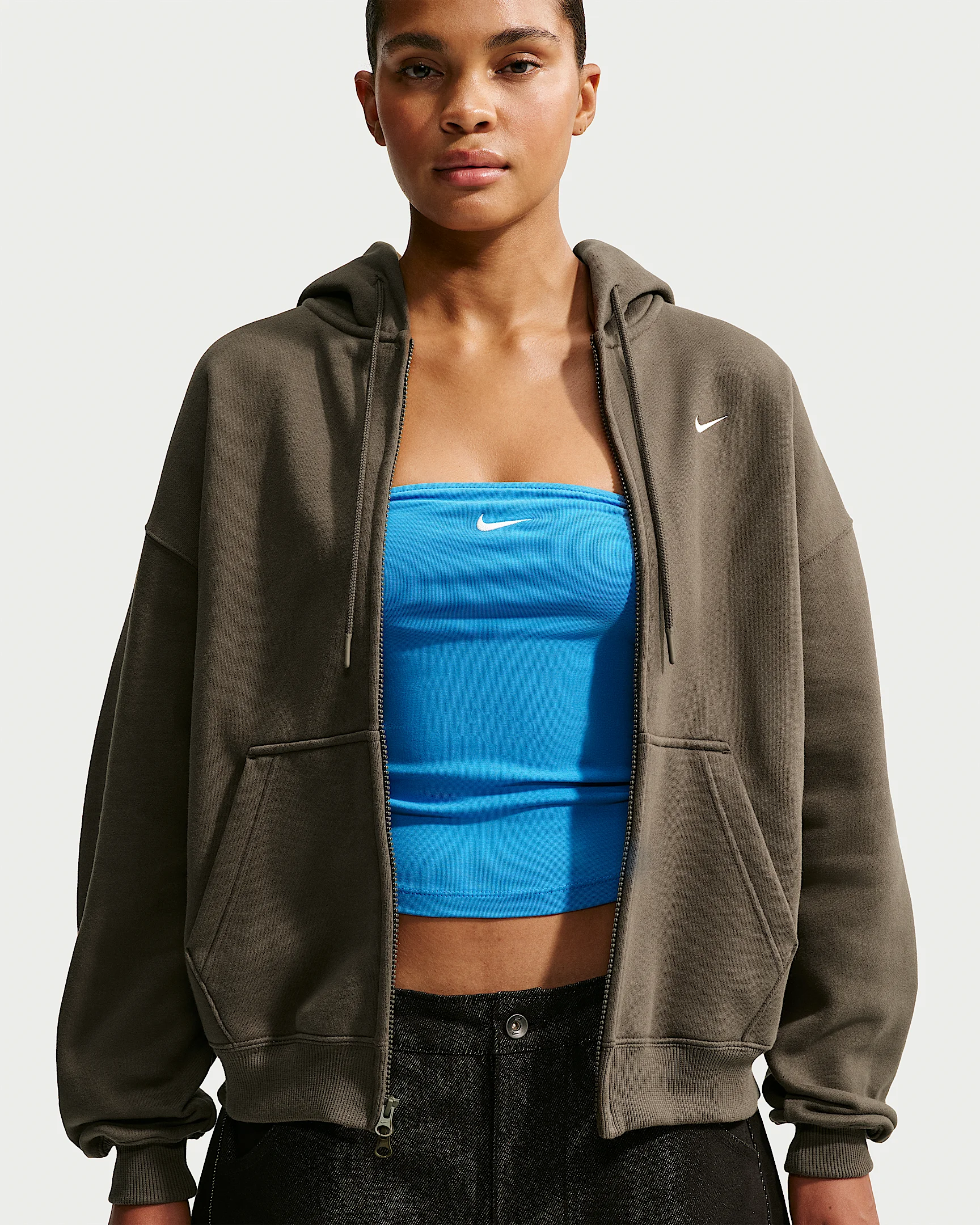 Nike Studio Fleece Medium Weight Women's Oversized Full-Zip Hoodie - 1