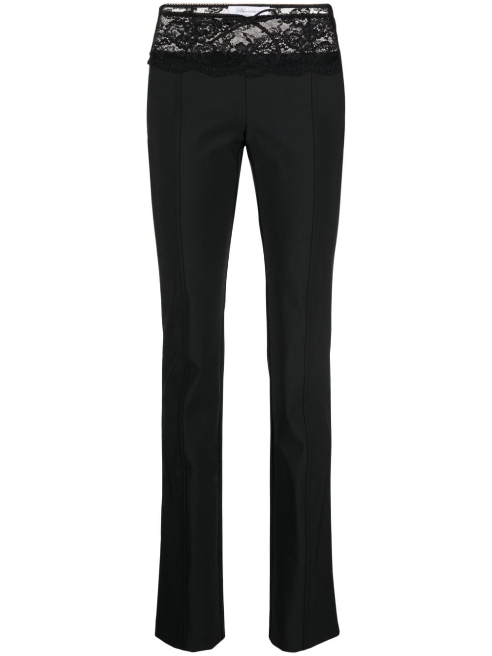 lace-detail tapered trousers - 1