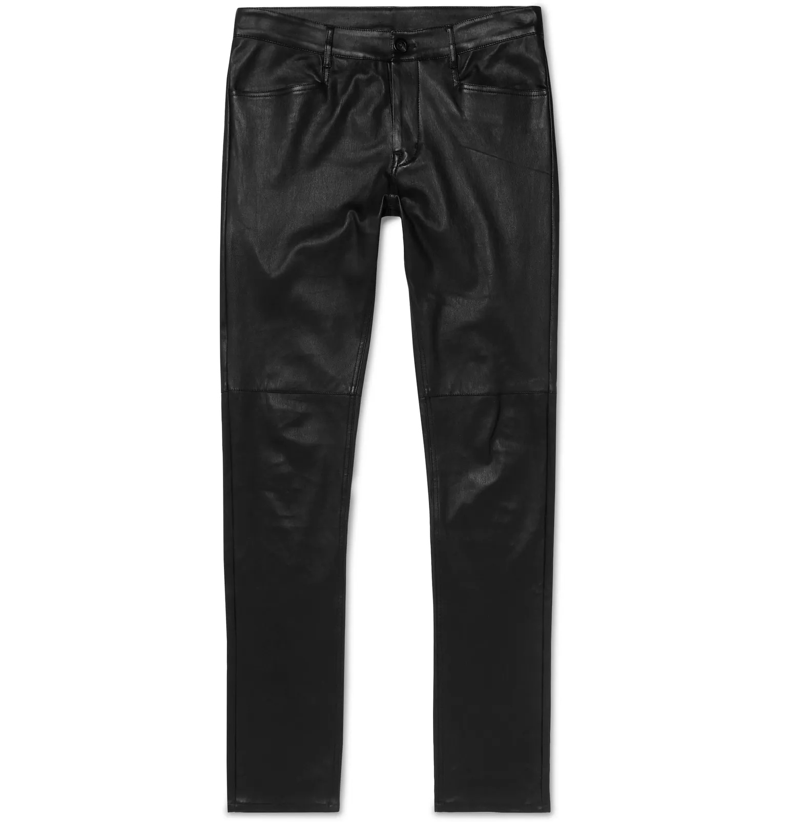 Tyrone Skinny-Fit Stretch Leather and Cotton-Blend Trousers - 1