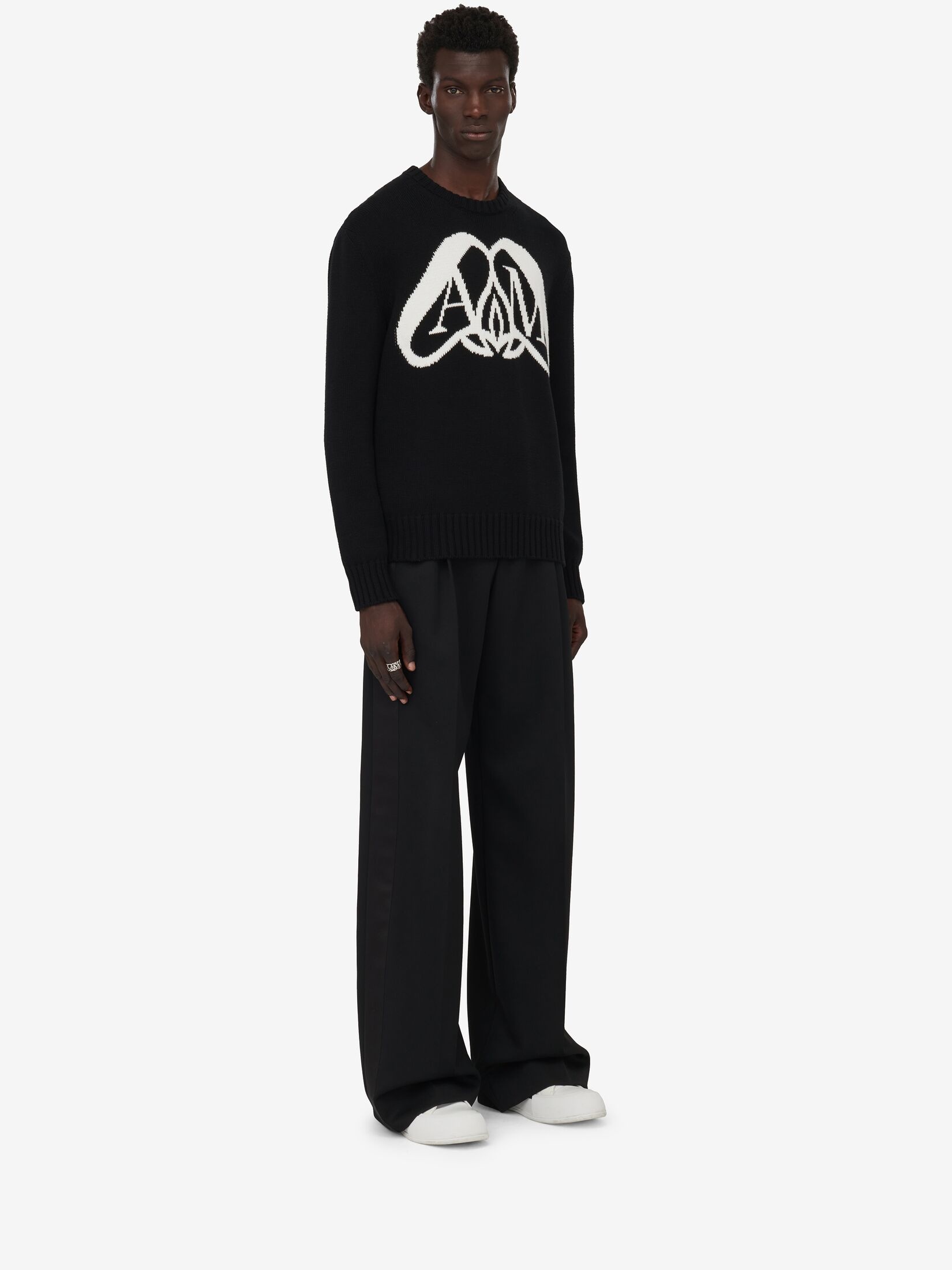 Men's Seal Logo Jumper in Black/ivory - 3