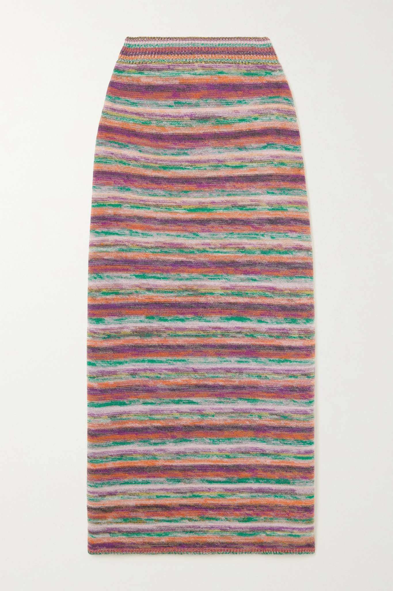 Striped wool and cashmere-blend midi skirt - 1