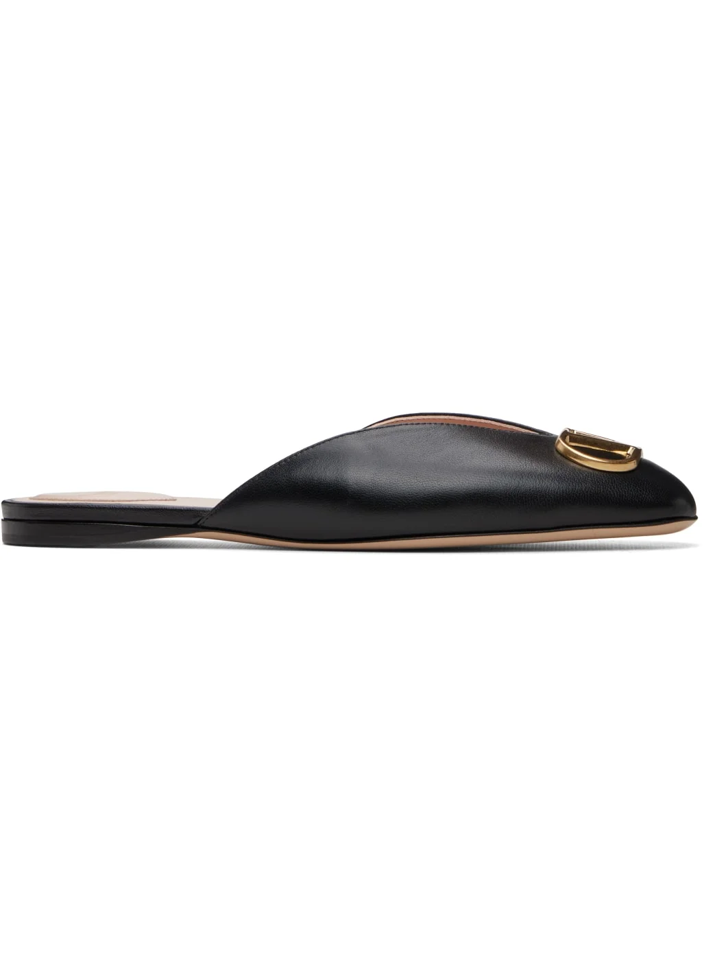 Black VLogo Signature Mule Flats - 1