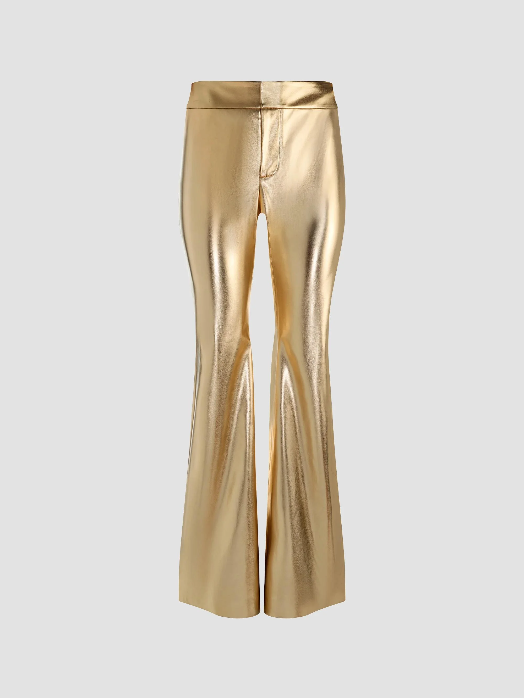 Women's Andrew Faux-Leather Boot-Cut Pants - Gold - 1