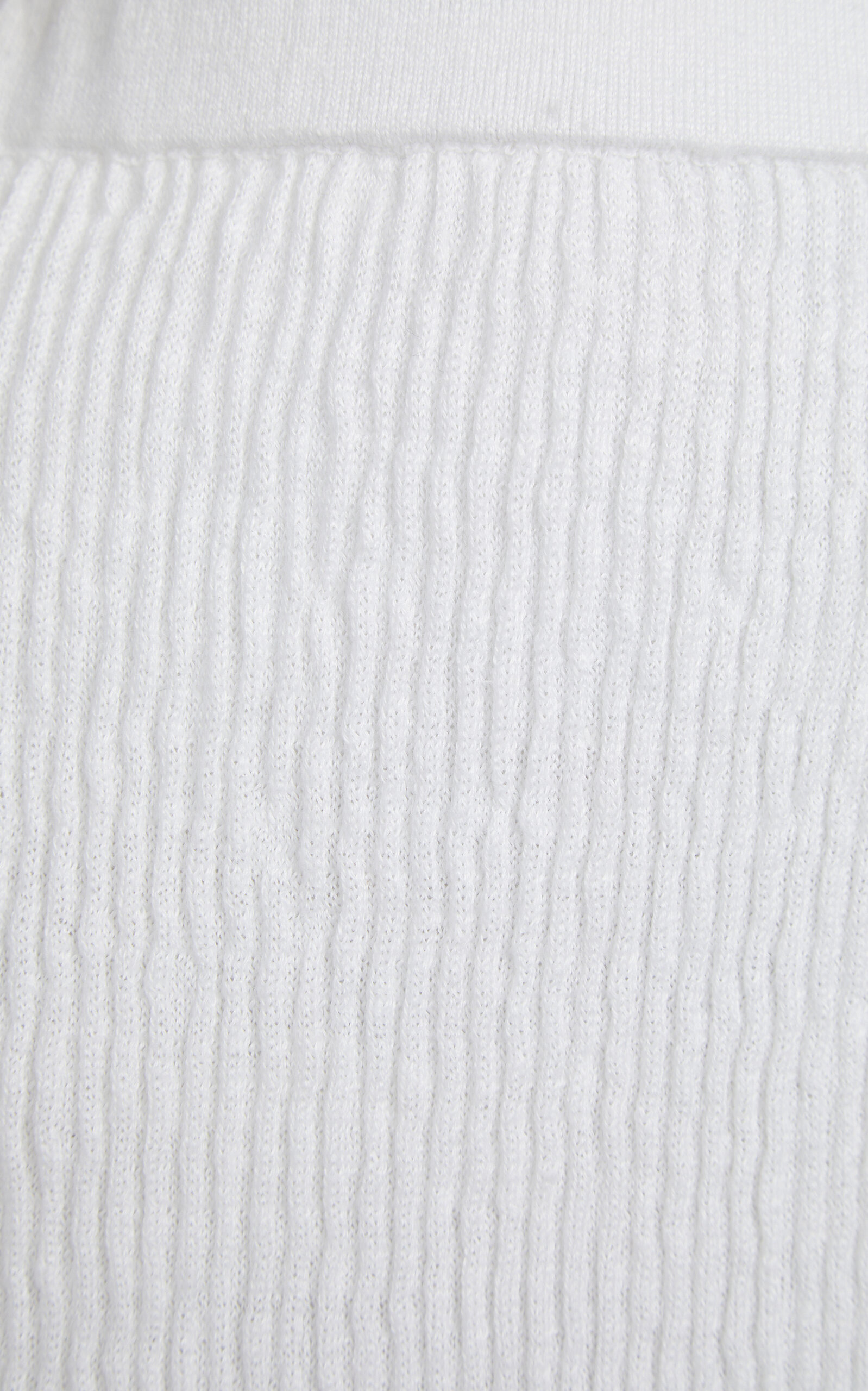 Crinkled-Knit Linen-Blend Pencil Skirt white - 5