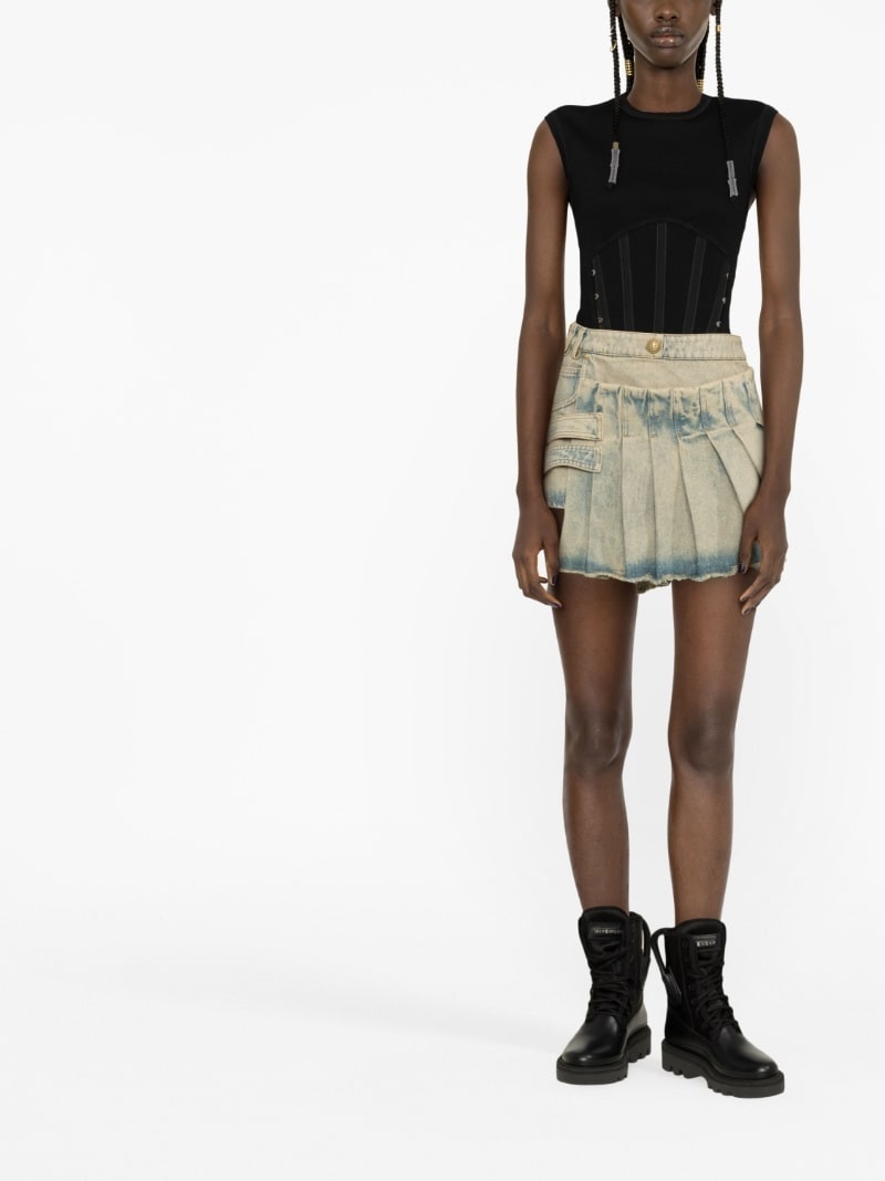 pleated asymmetric miniskirt - 2