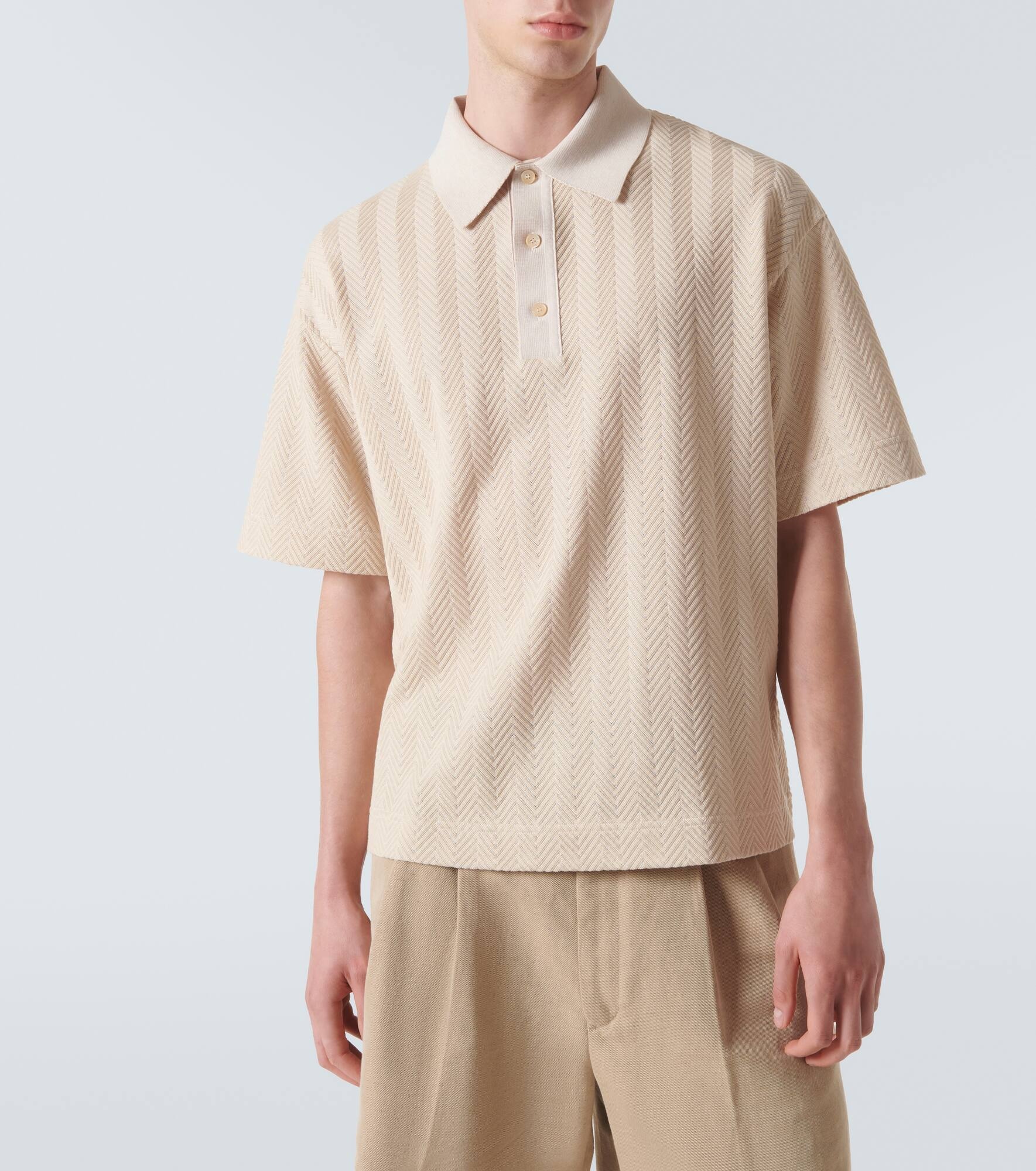 Chevron cotton-blend polo shirt - 3
