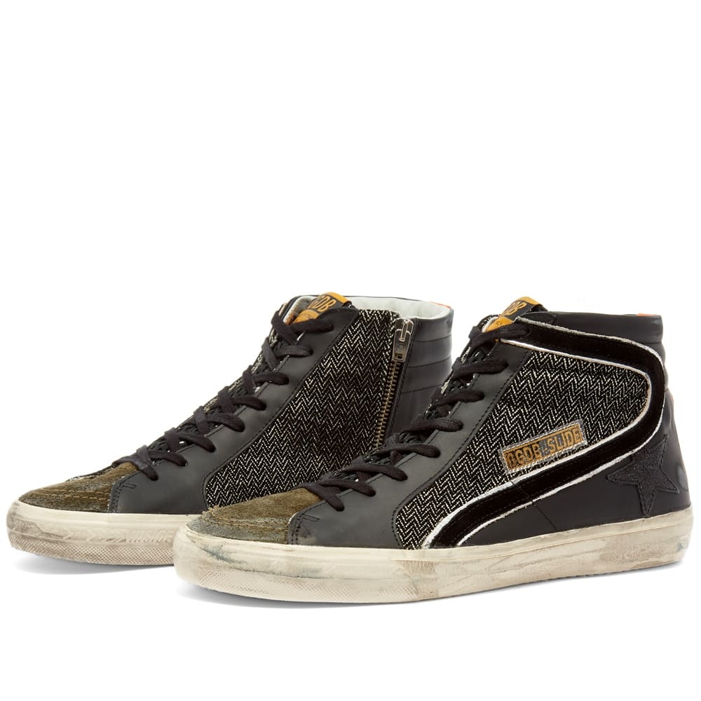 Golden Goose Slide Leather Suede Hi Top Sneaker - 1