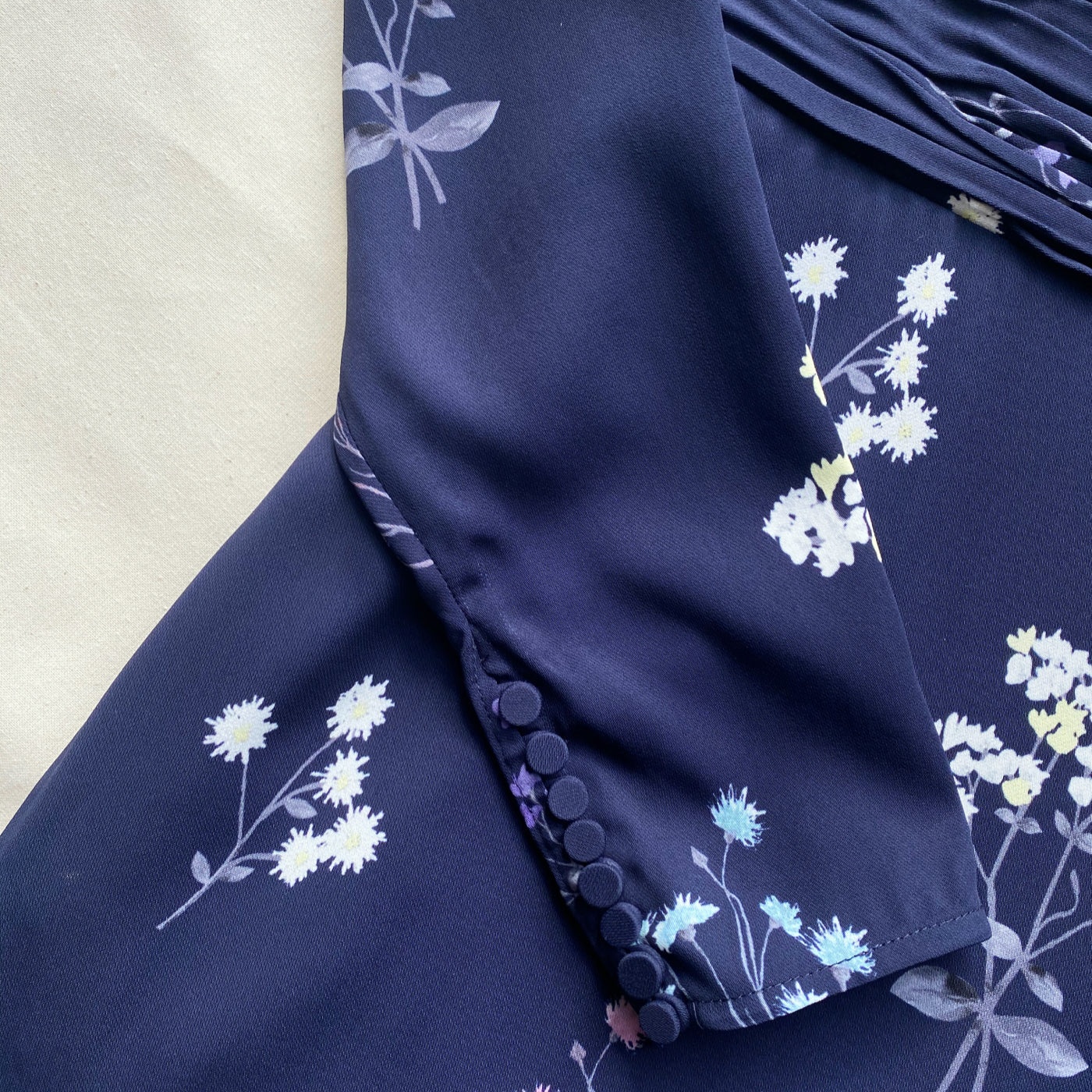 self-portrait Navy Vintage Floral Midi Dress | REVERSIBLE