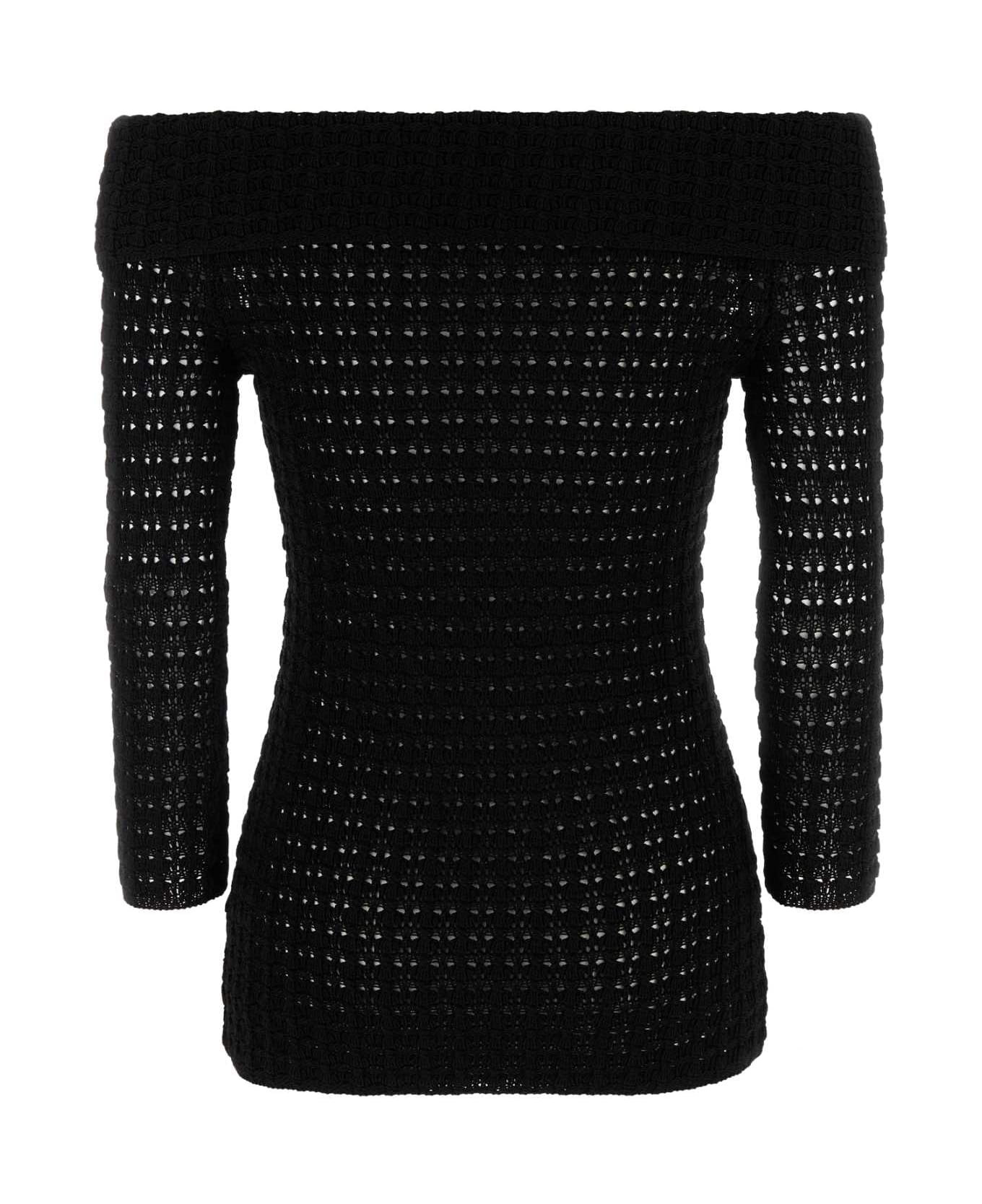 Black Crochet Dermotte Sweater - 2