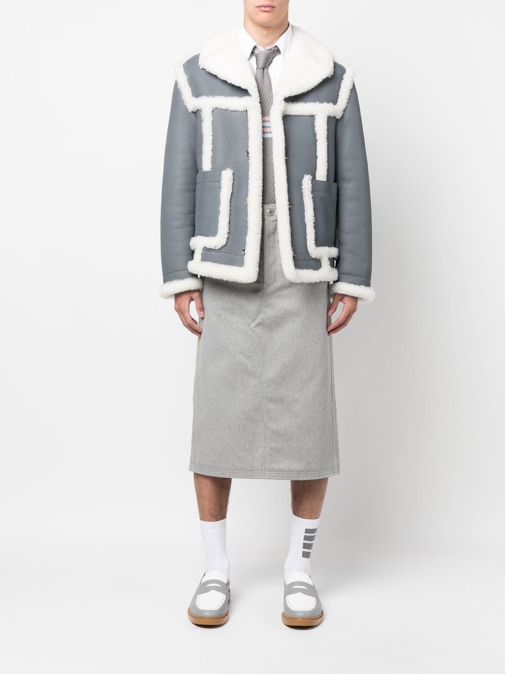 shearling-trim flight jacket - 2