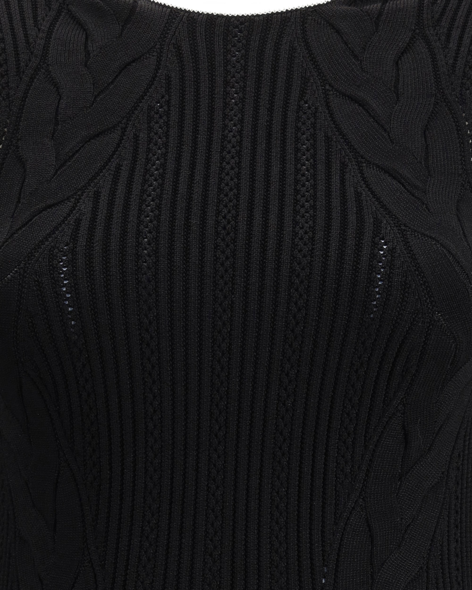 Sleeveless torsade knit long Dress - 3
