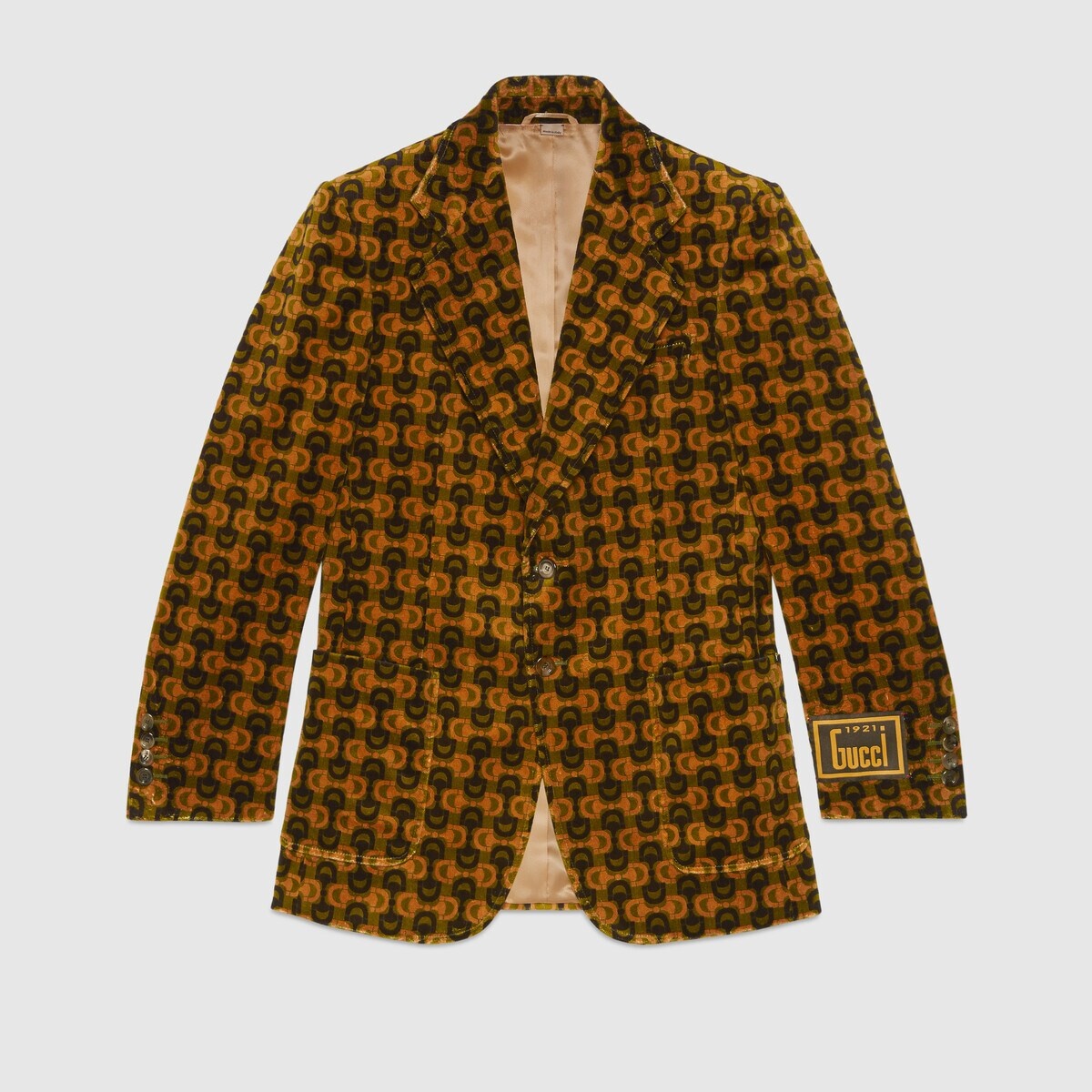 Gucci 100 Horsebit print velvet jacket - 1